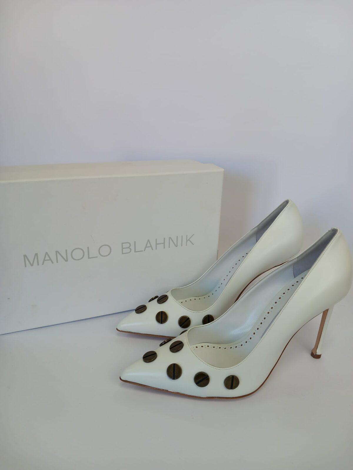 Manolo Blahnik białe czółenka 39,5