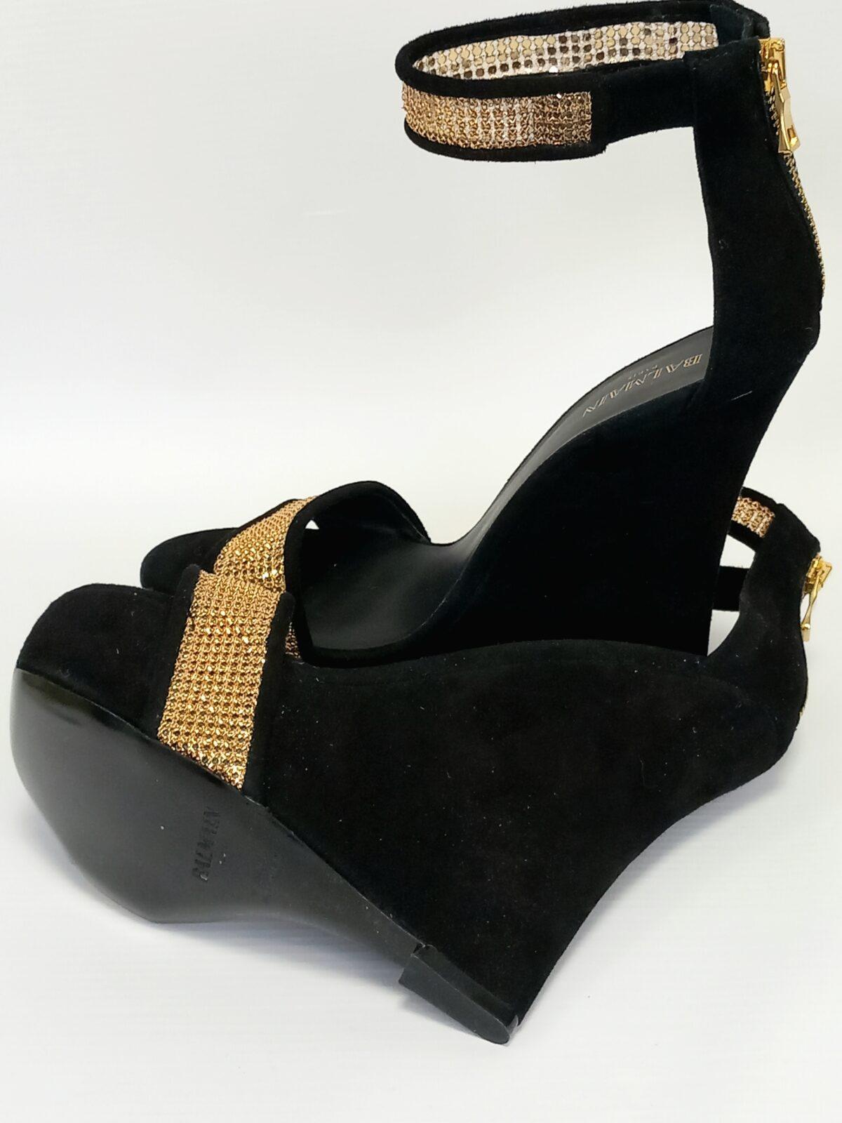 Balmain czarne sandały 37 - obrazek 4