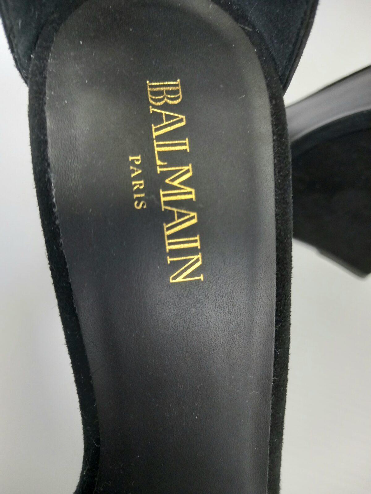 Balmain czarne sandały 37 - obrazek 5