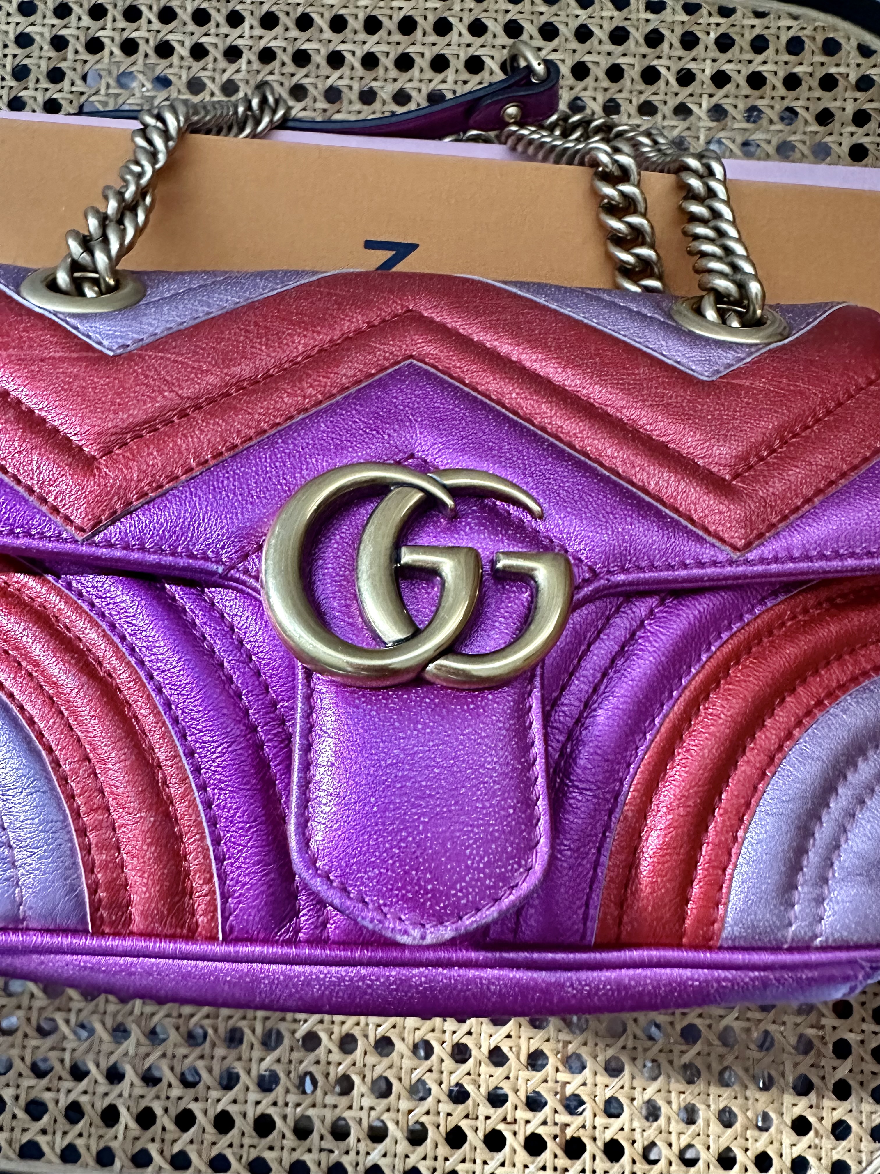 Gucci Marmont teczowa torebka - obrazek 5