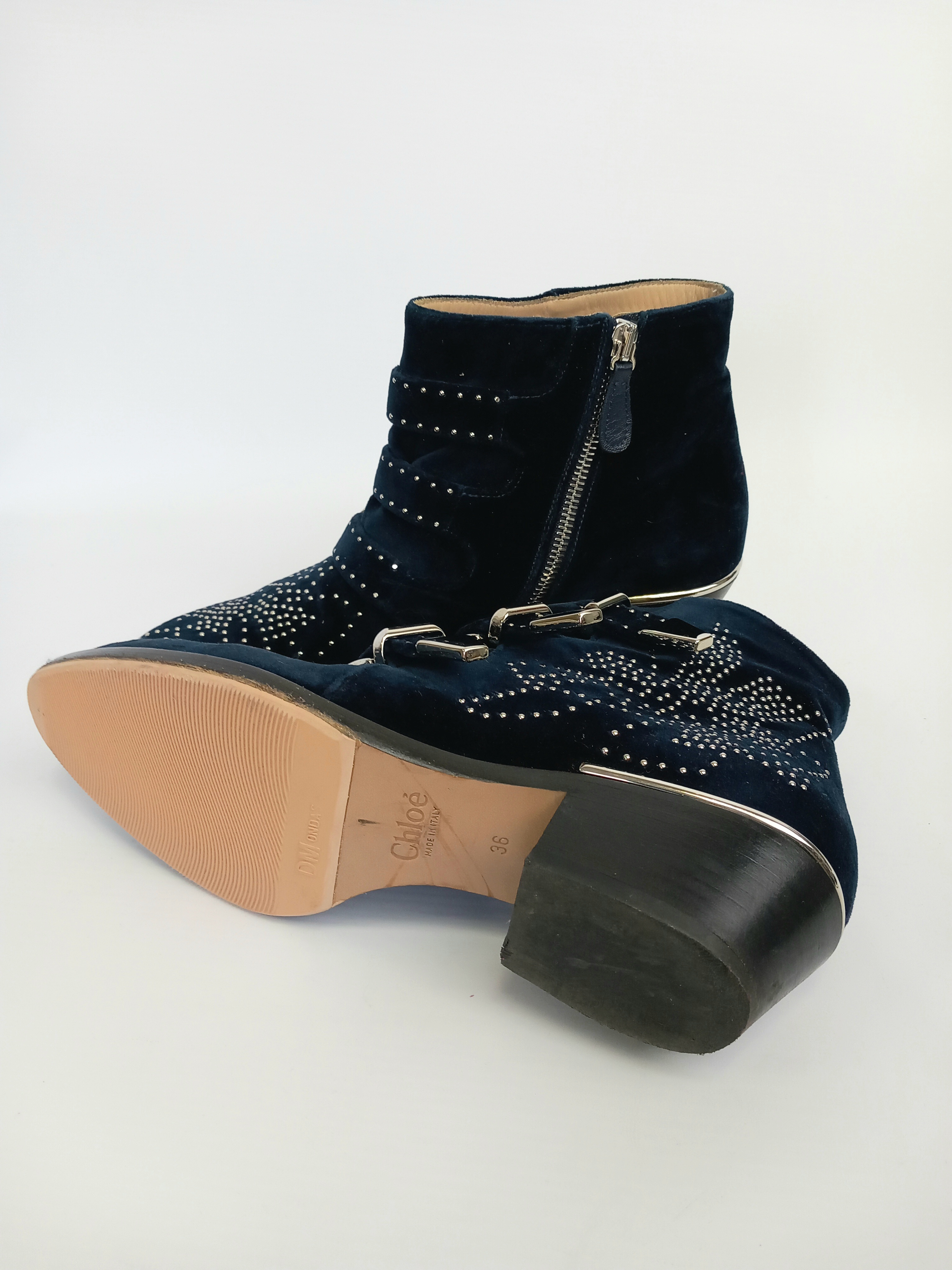Chloe Susanna welurowe botki 36 - obrazek 4