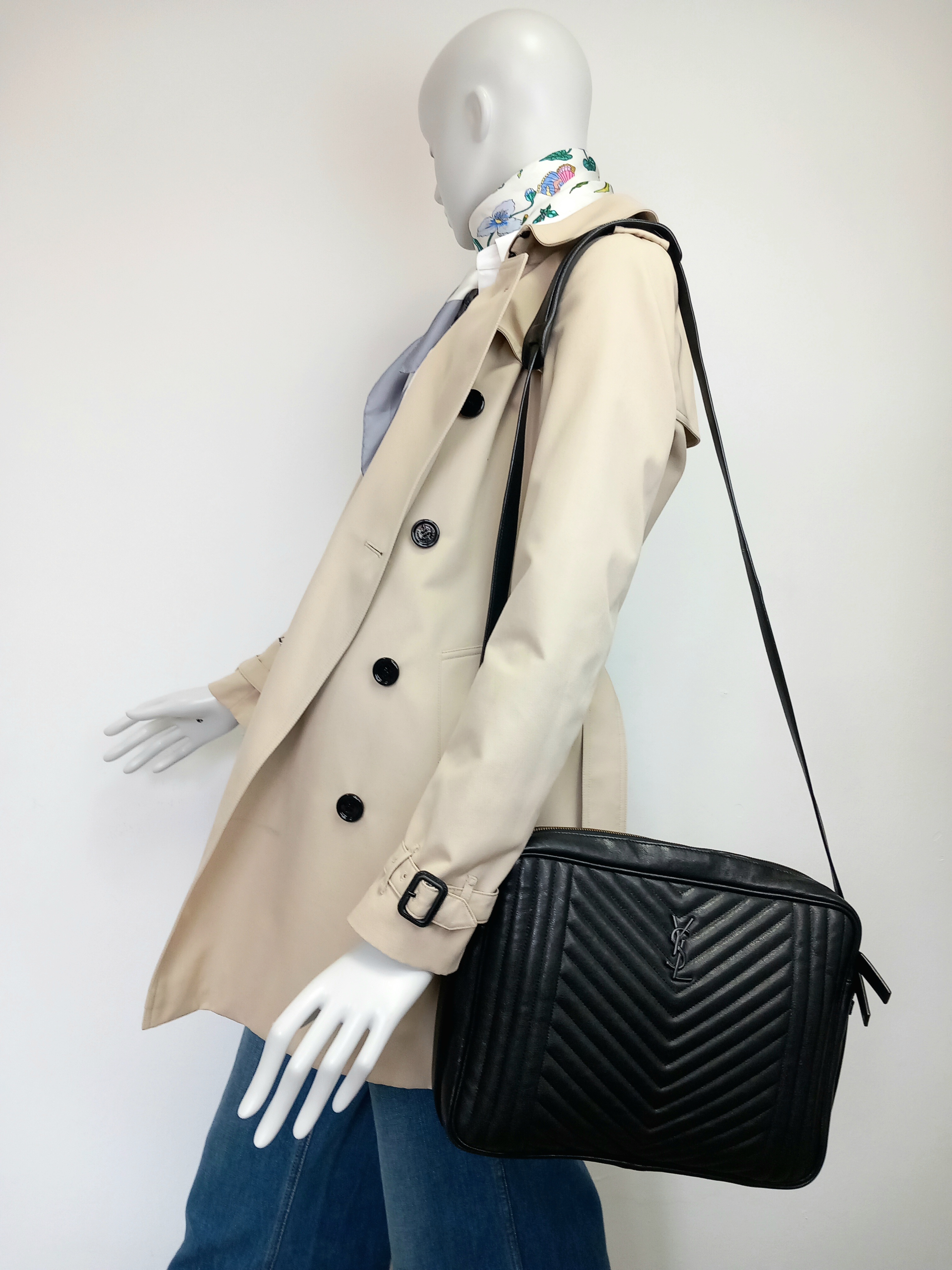 Saint Laurent duża czarna torebka aktówka - obrazek 7