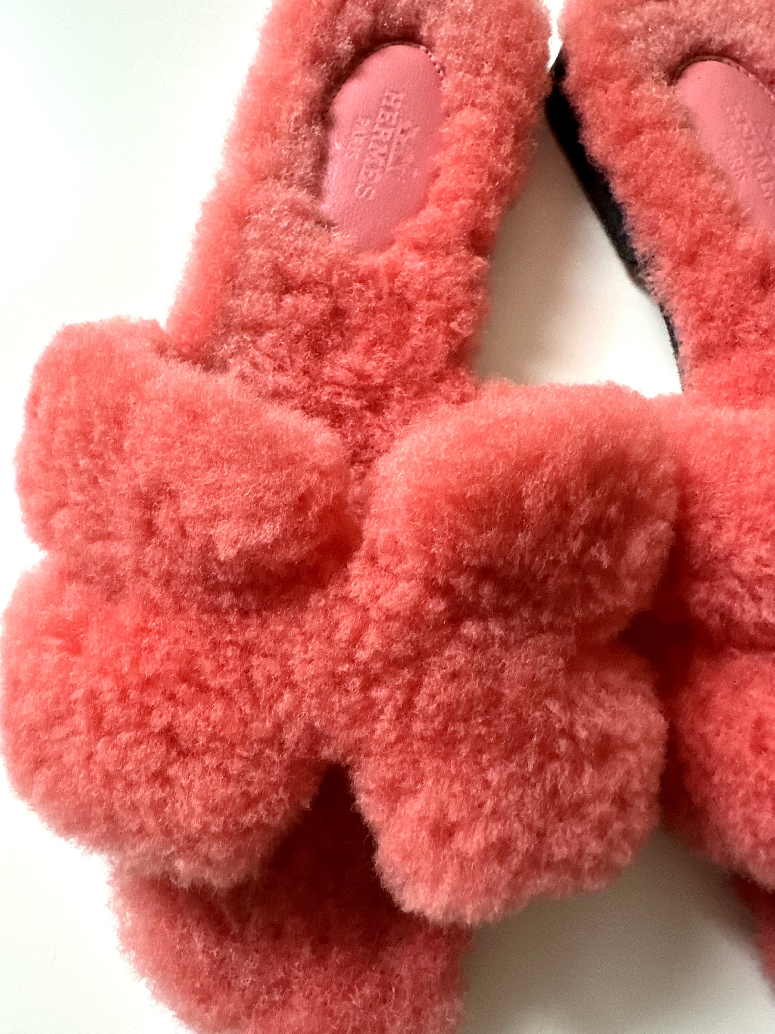 Hermes klapki Oran pluszowe 37 pomarańcz - obrazek 4