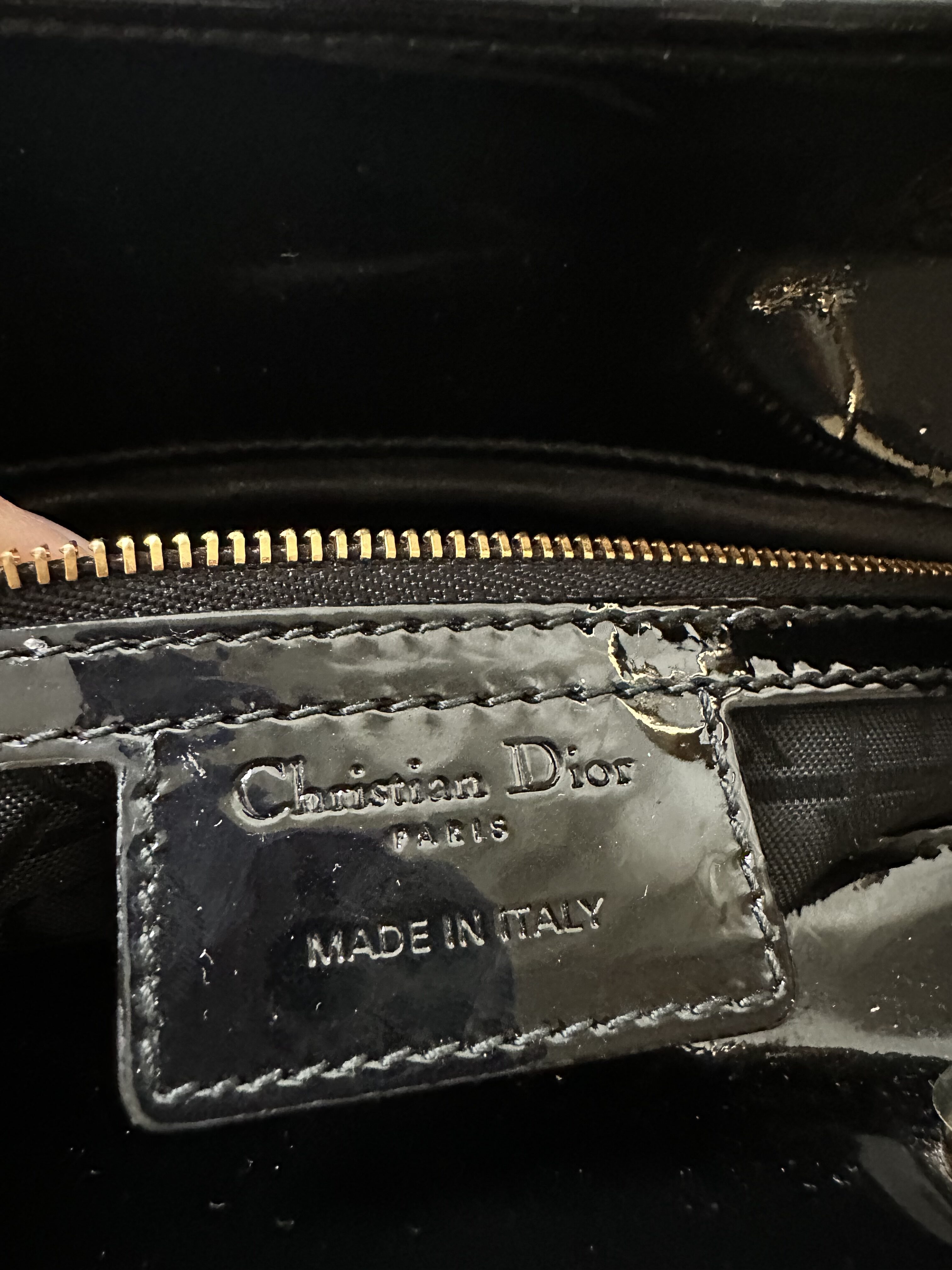 Dior duża lakierowana torebka Lady dior - obrazek 7