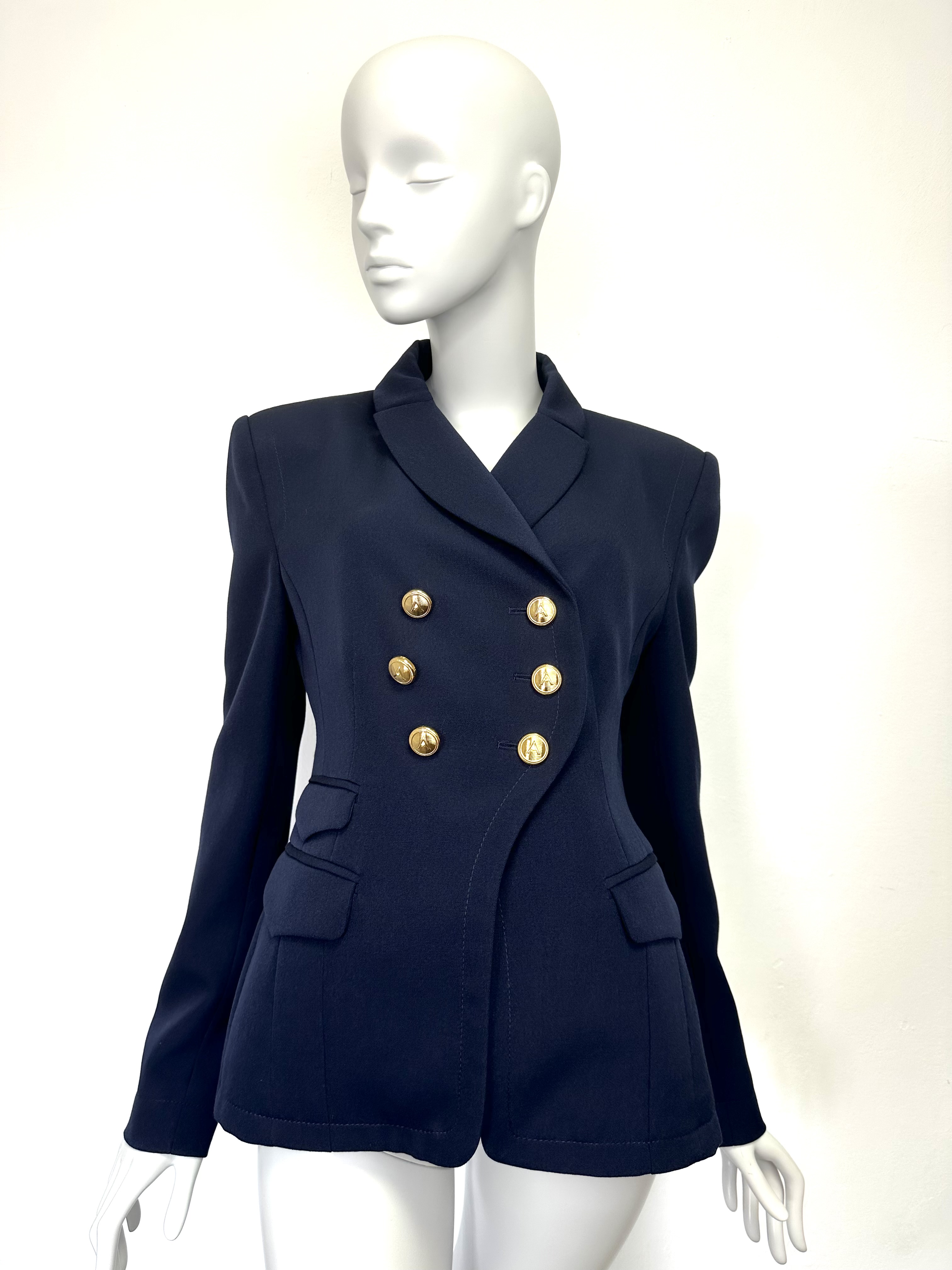 Altuzarra wełniana granatowa marynarka 38 - obrazek 2