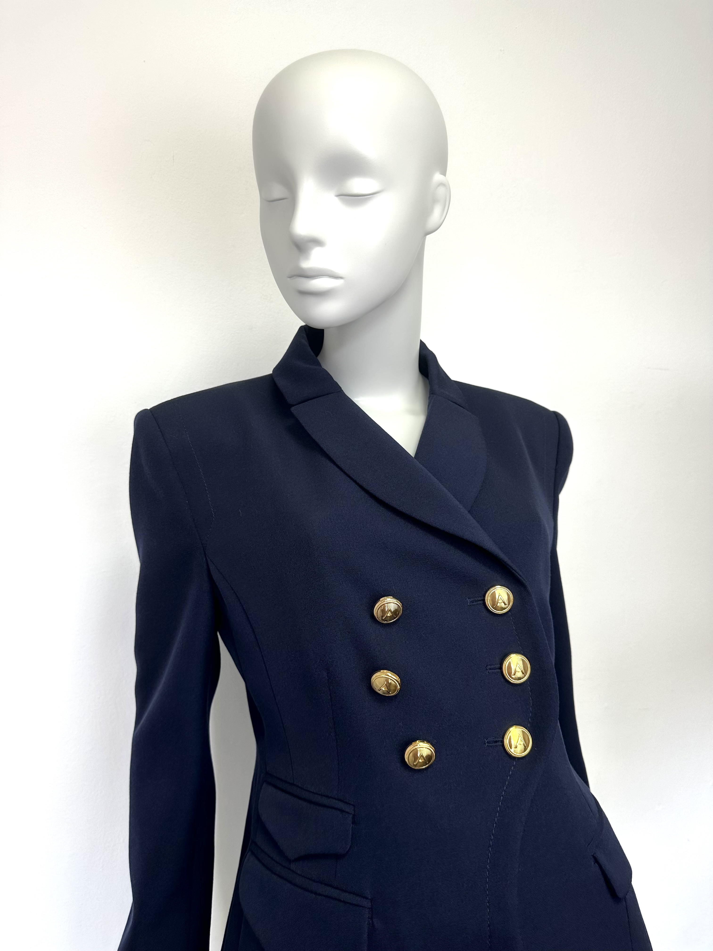 Altuzarra wełniana granatowa marynarka 38 - obrazek 3