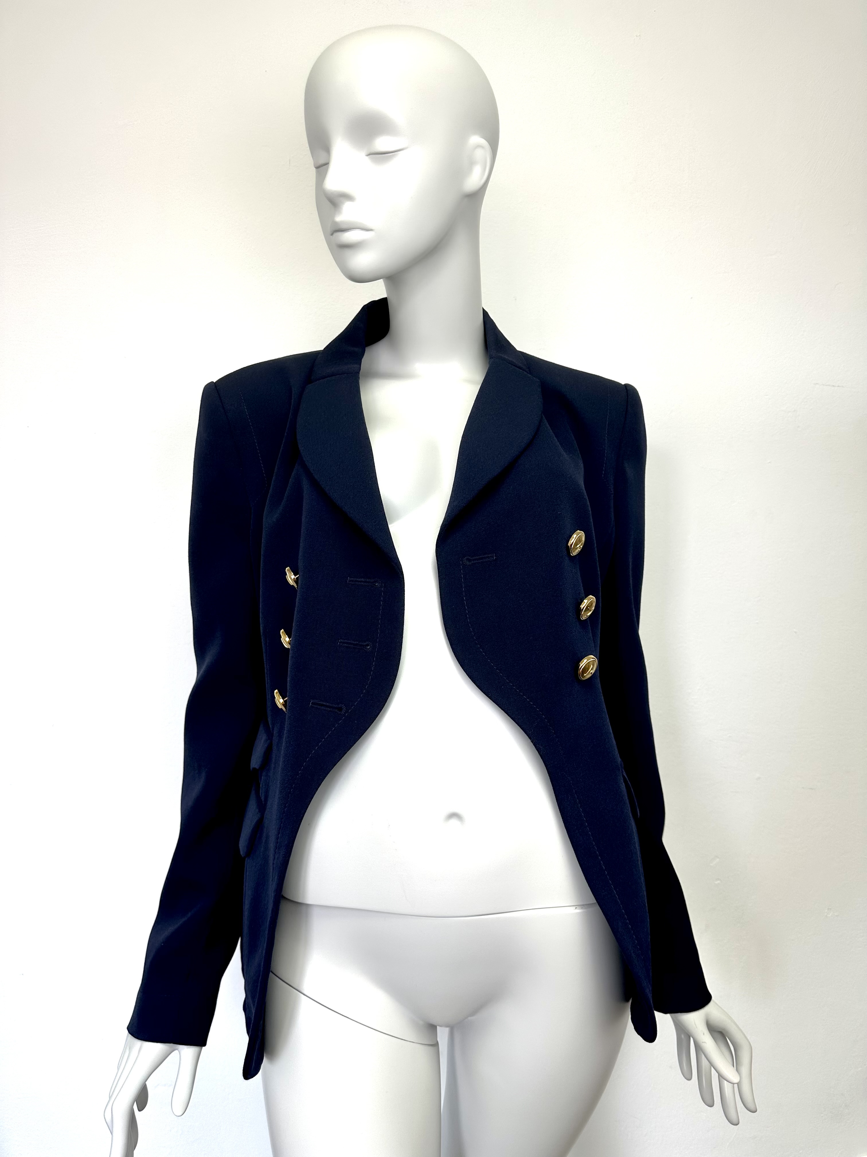 Altuzarra wełniana granatowa marynarka 38 - obrazek 4