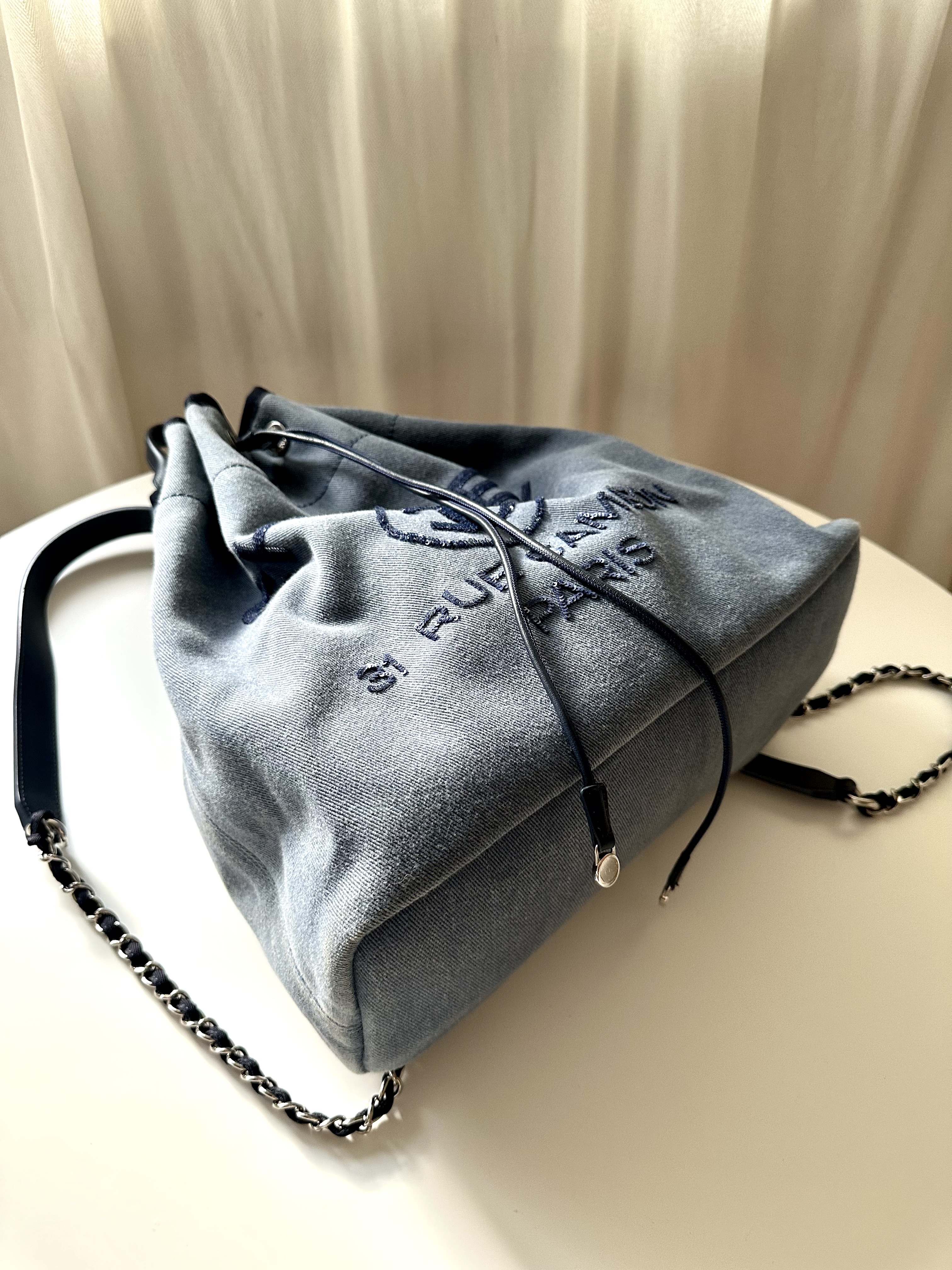 Chanel 31 Rue Cambon jeansowy plecak - obrazek 2