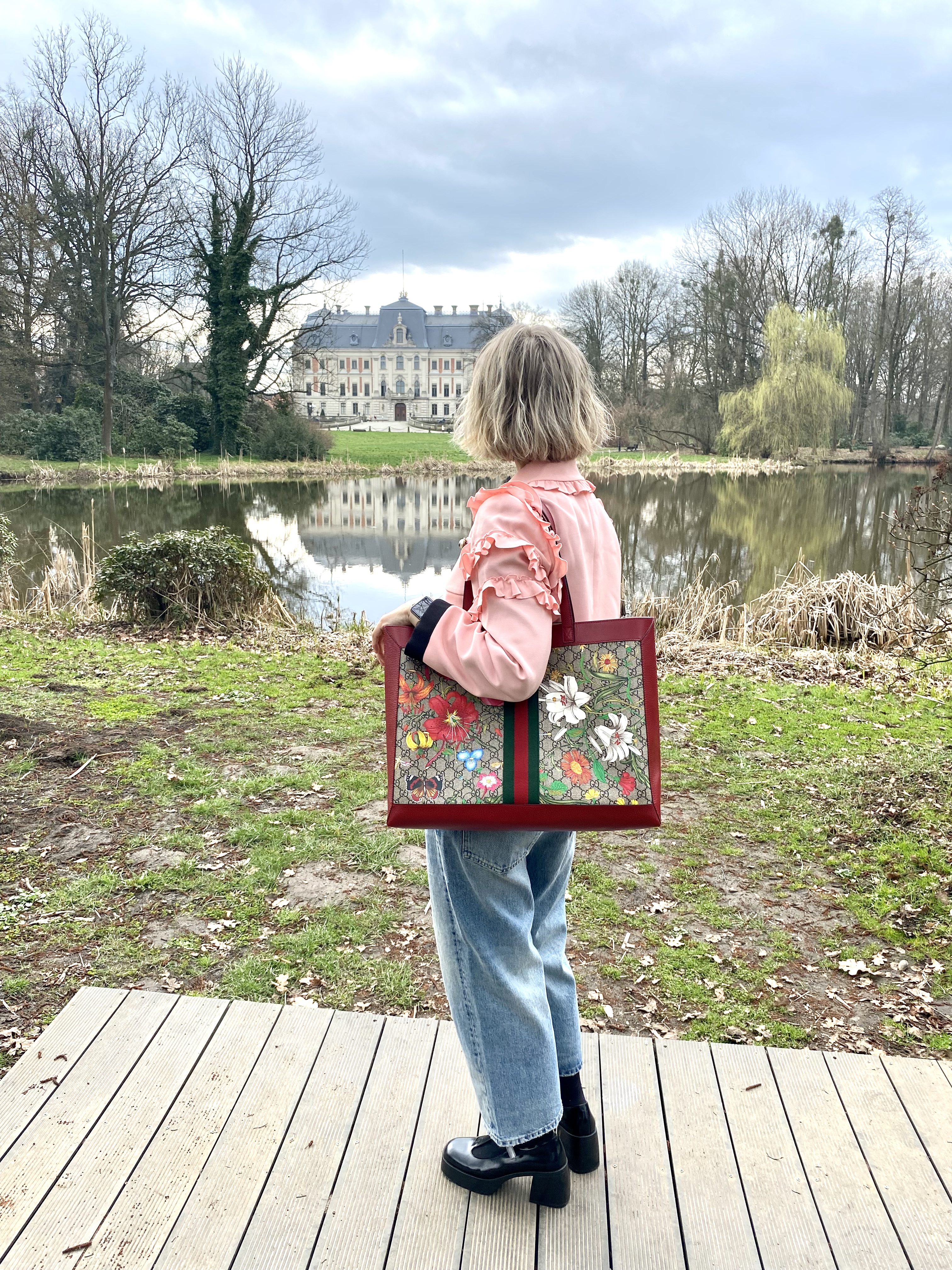 Gucci blooms tote floral torebka - obrazek 8