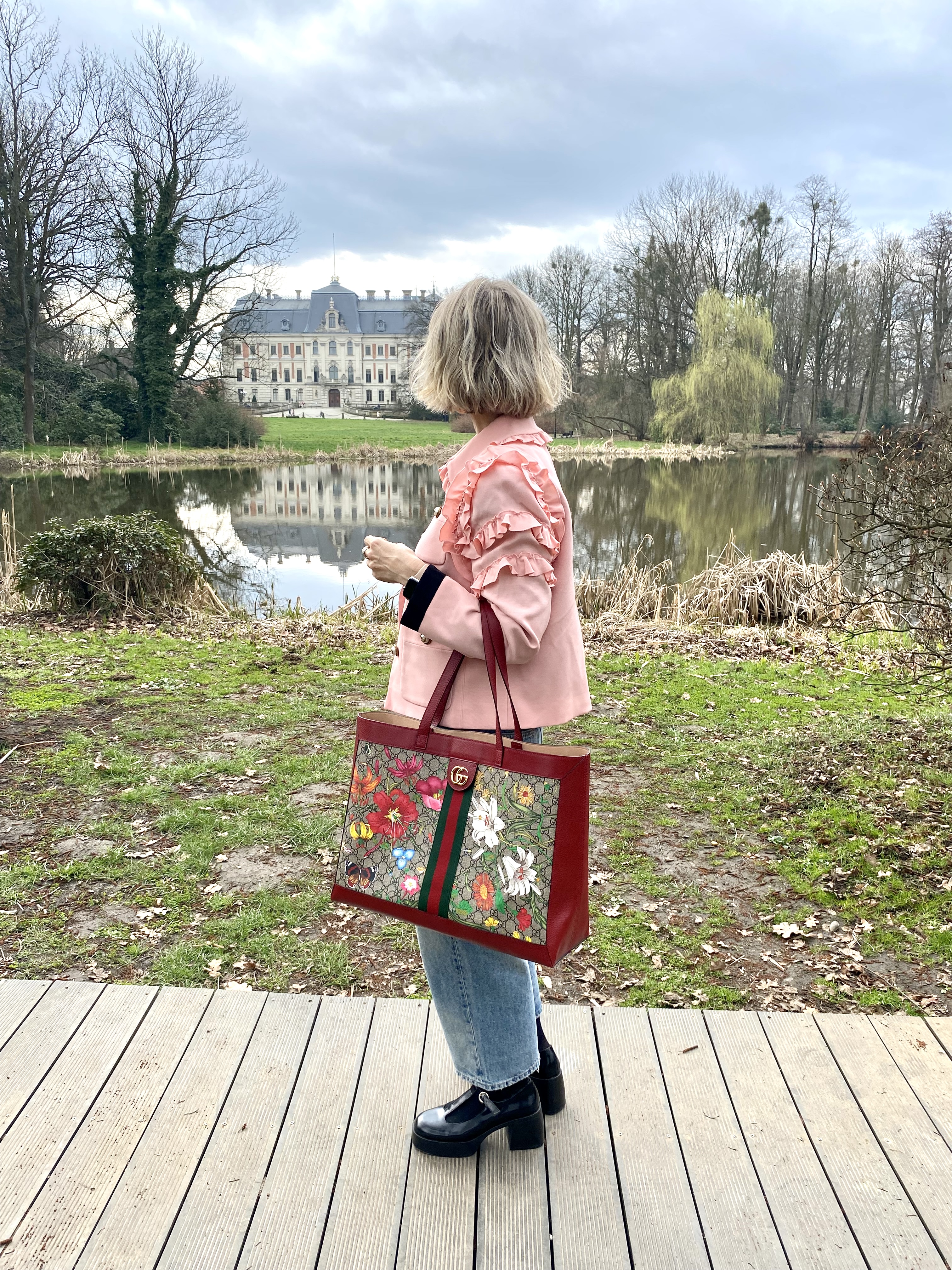 Gucci blooms tote floral torebka - obrazek 7