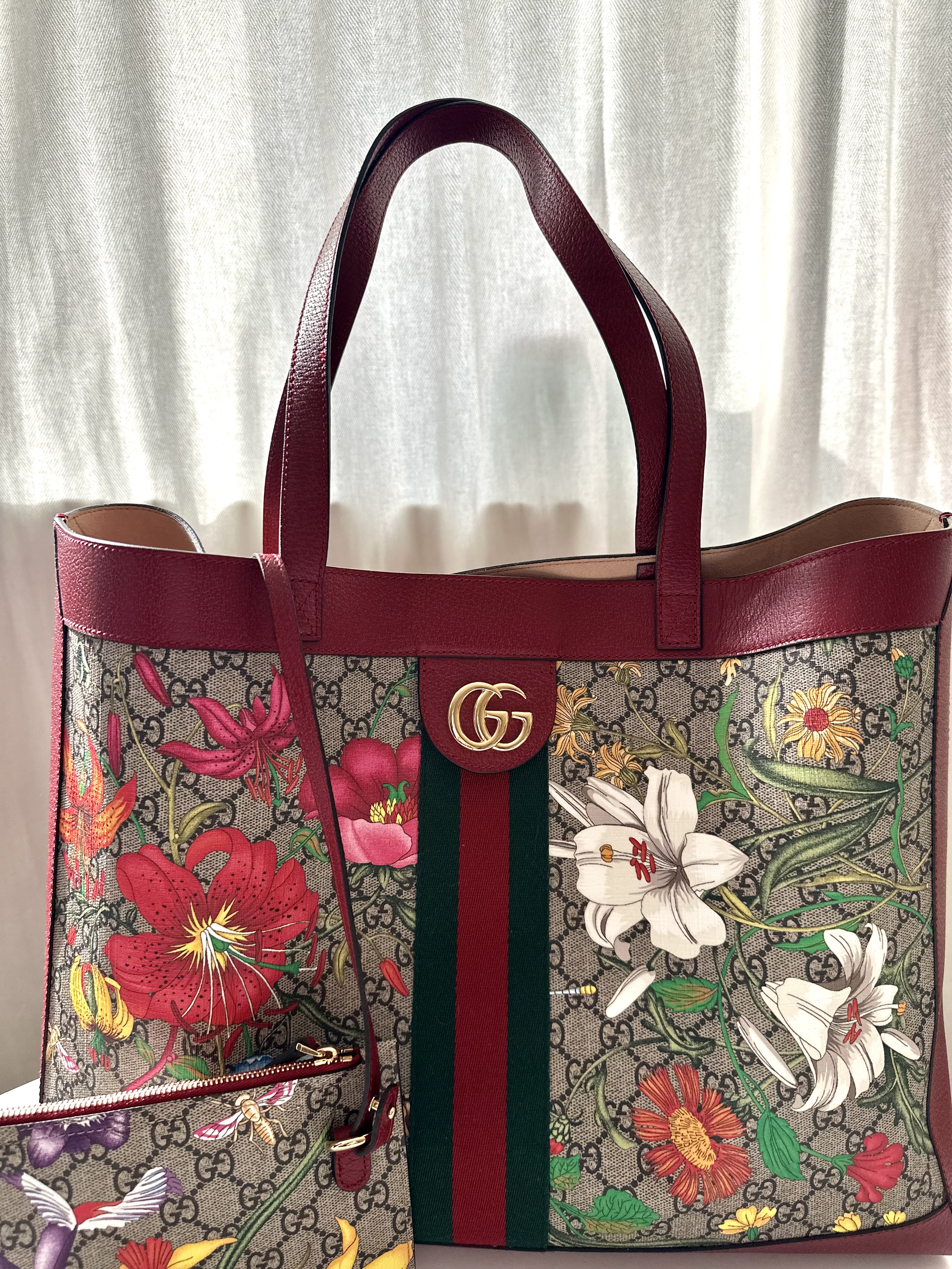 Gucci blooms tote floral torebka - obrazek 2