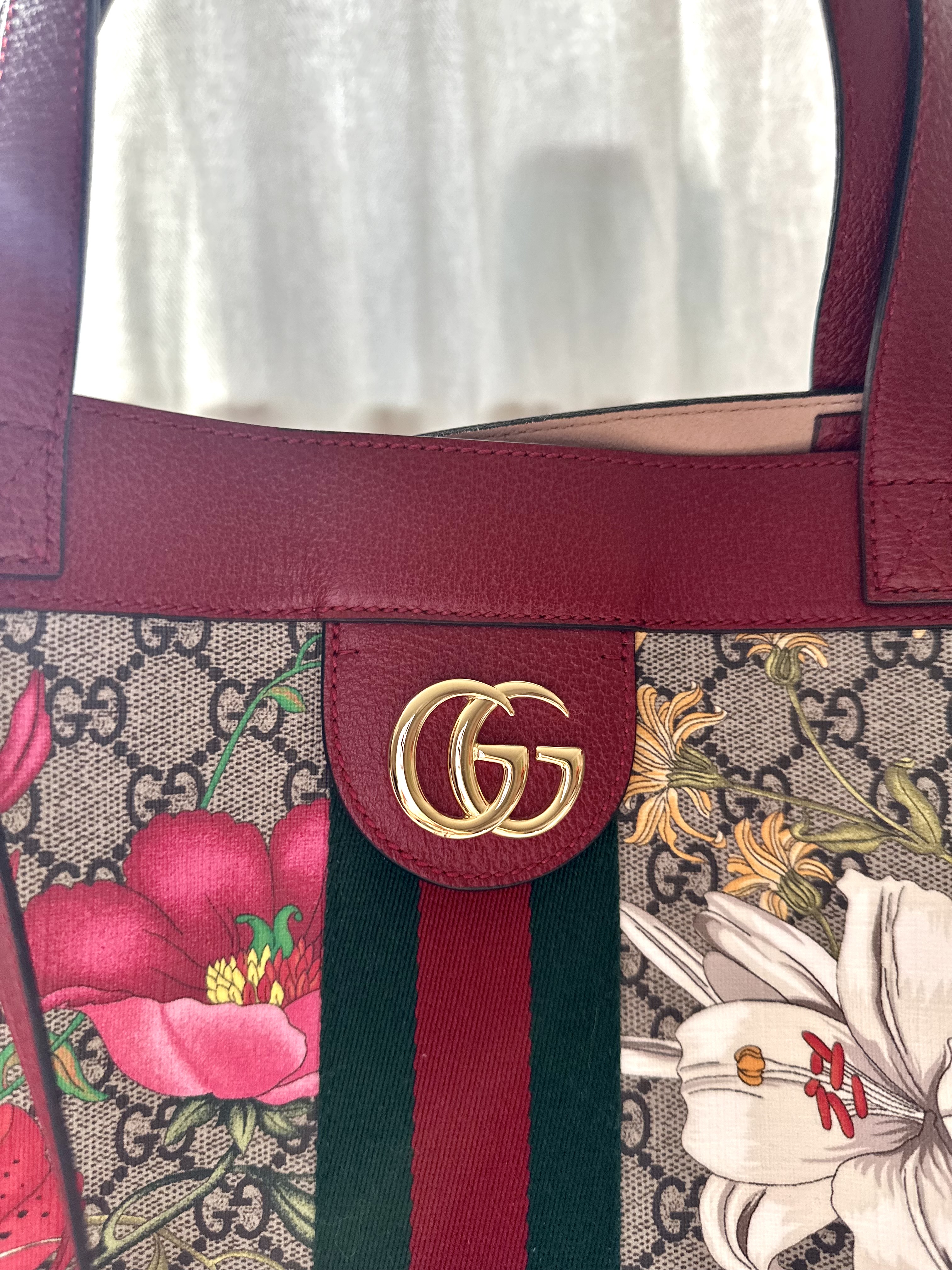 Gucci blooms tote floral torebka - obrazek 3