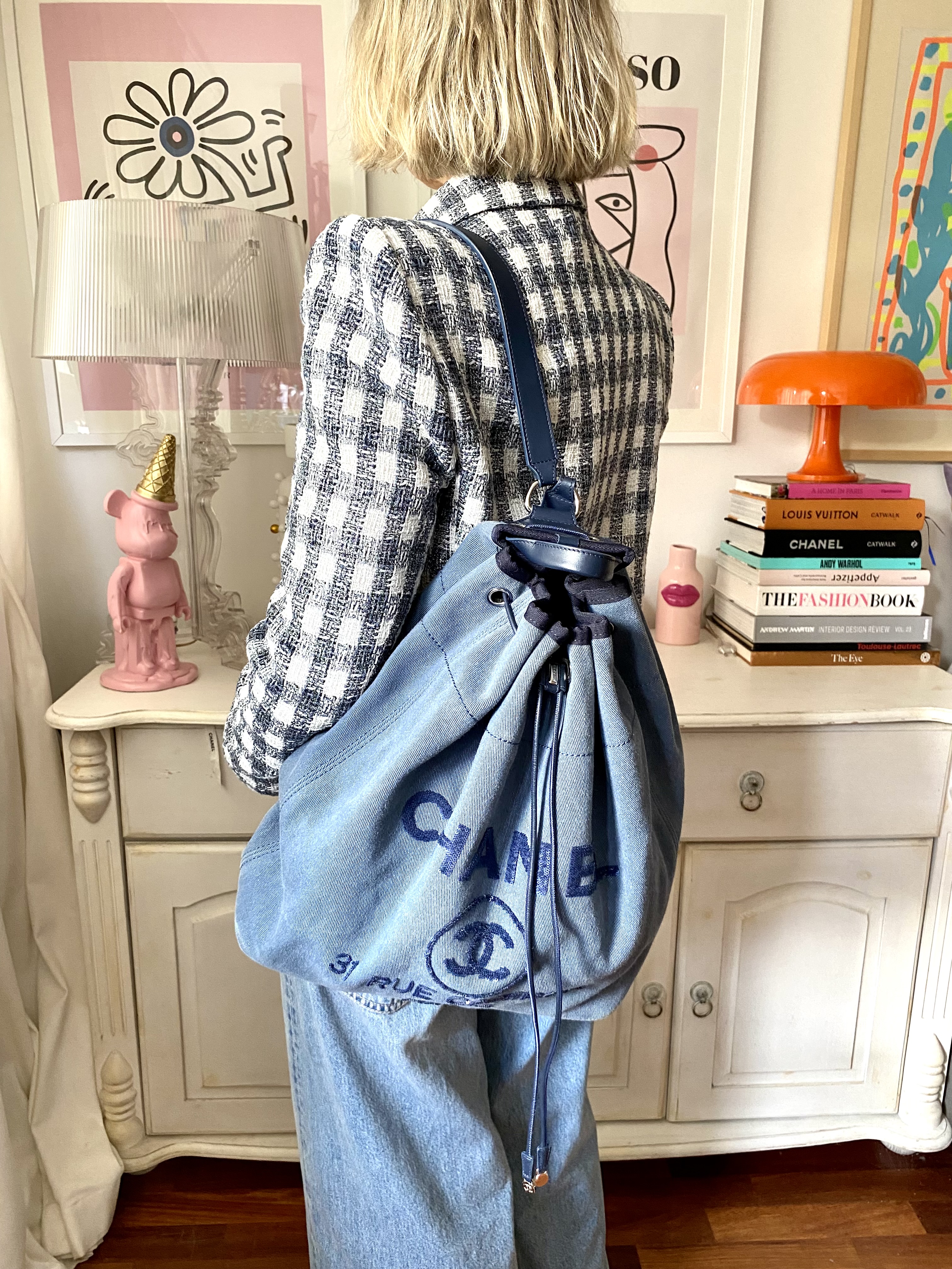 Chanel 31 Rue Cambon jeansowy plecak - obrazek 6