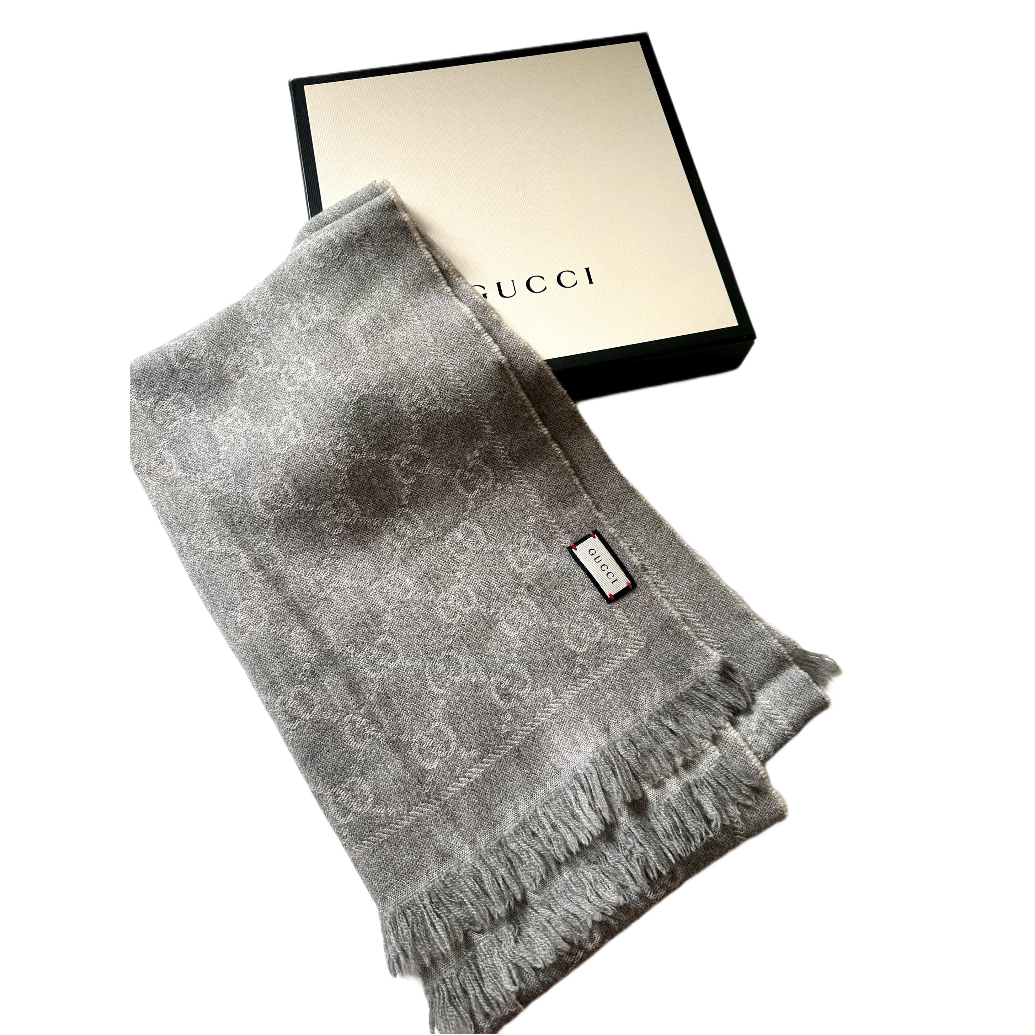 Gucci dwustronny wełniany szal