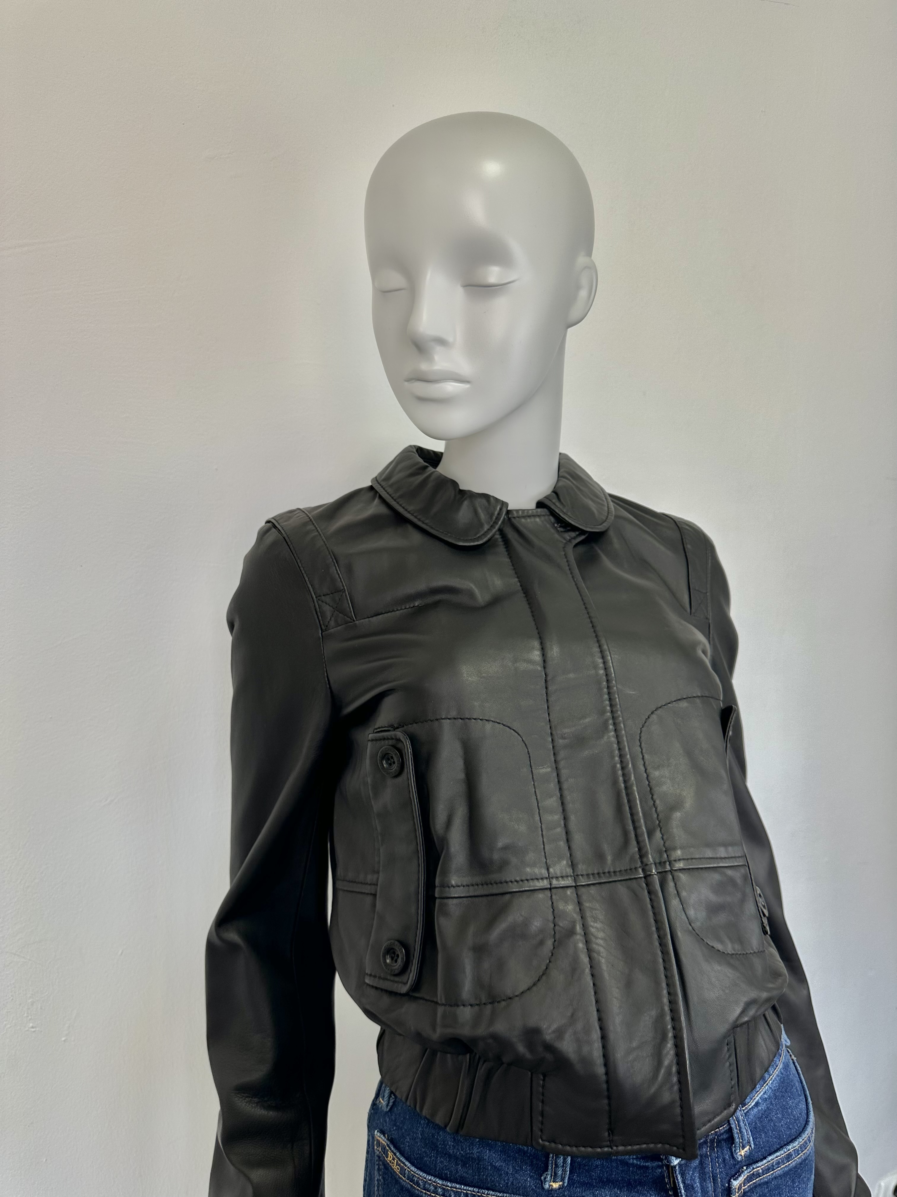 See by chloe skórzana czarna kurtka 36 - obrazek 7