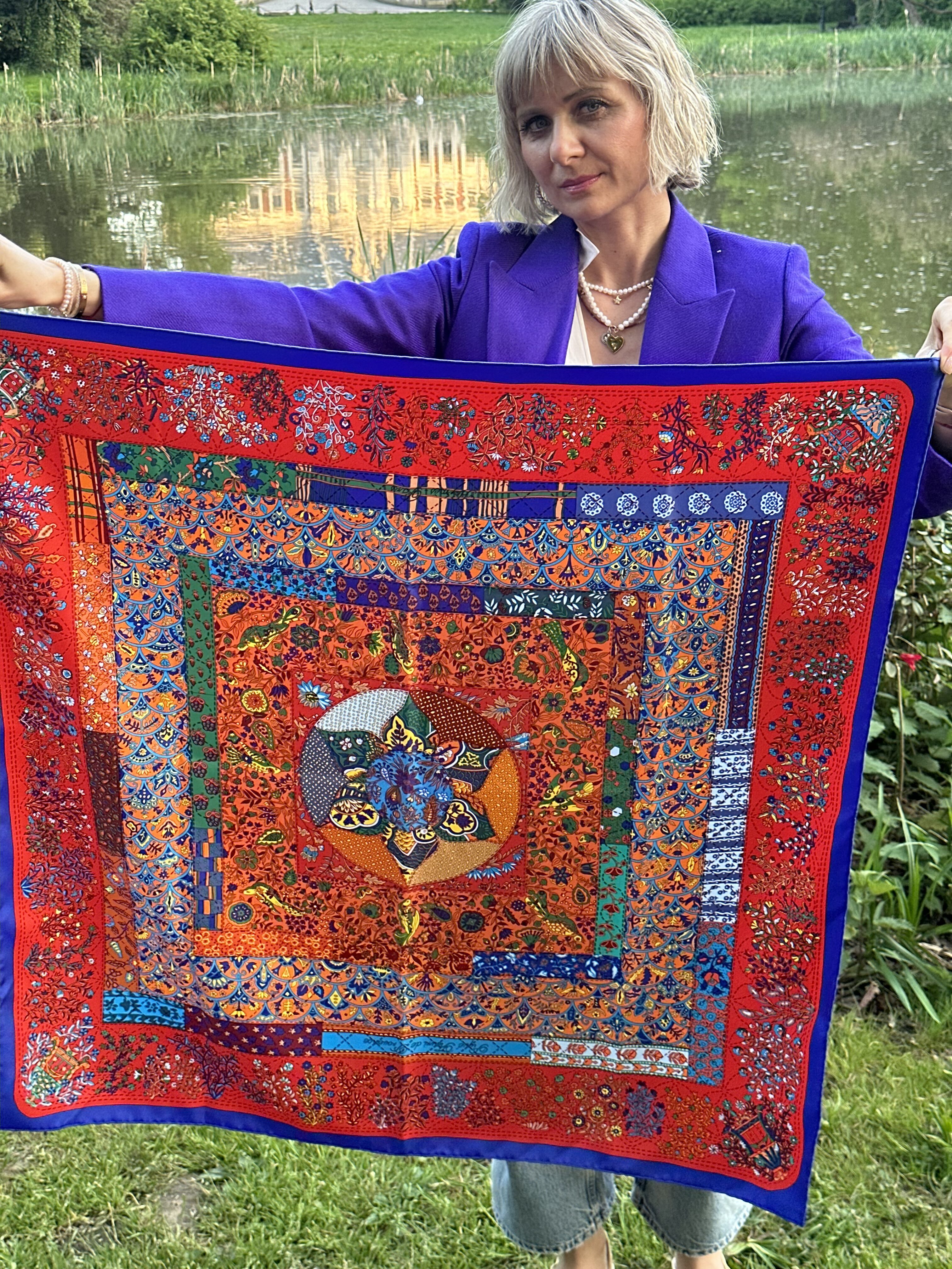 Hermes jedwabna apaszka chusta - obrazek 7