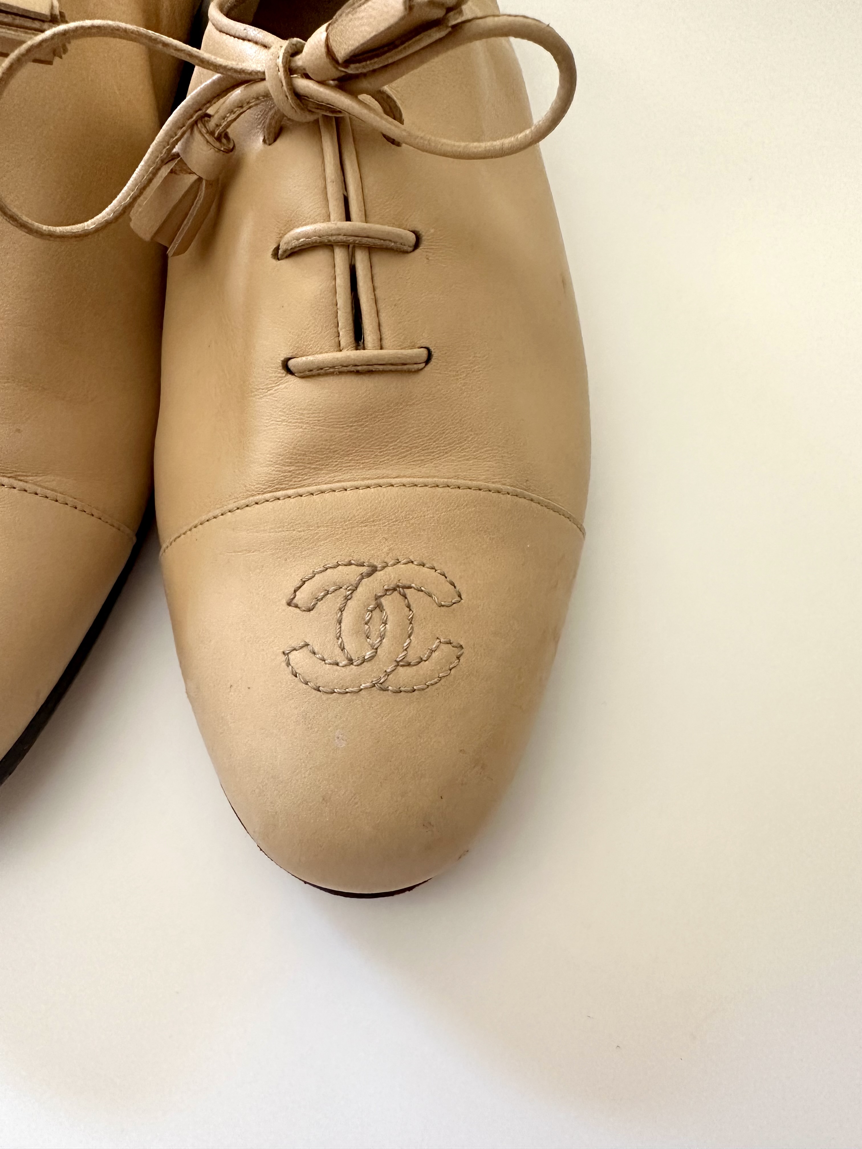 Chanel beżowe baleriny vintage 39,5 - obrazek 2