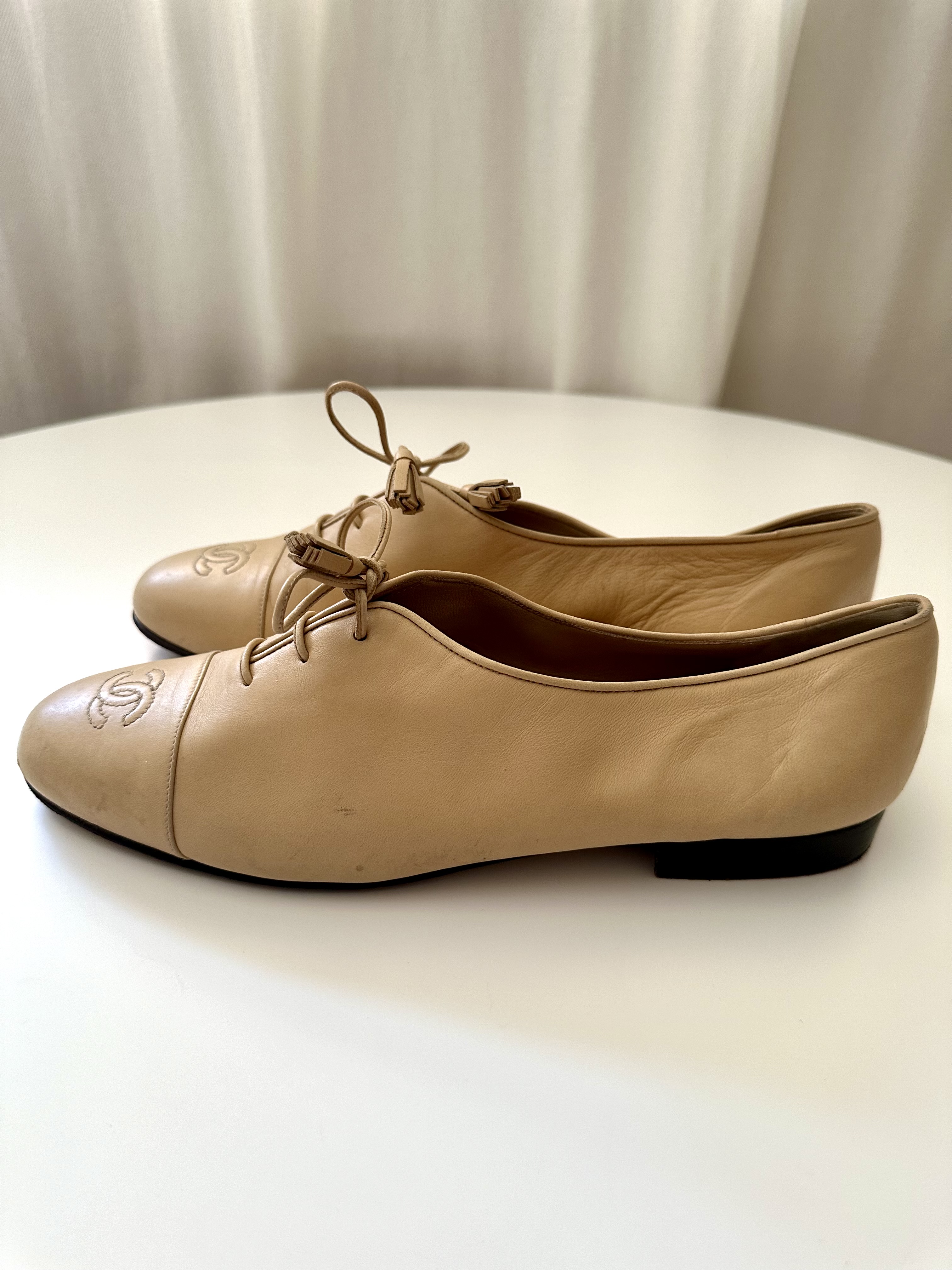Chanel beżowe baleriny vintage 39,5 - obrazek 3