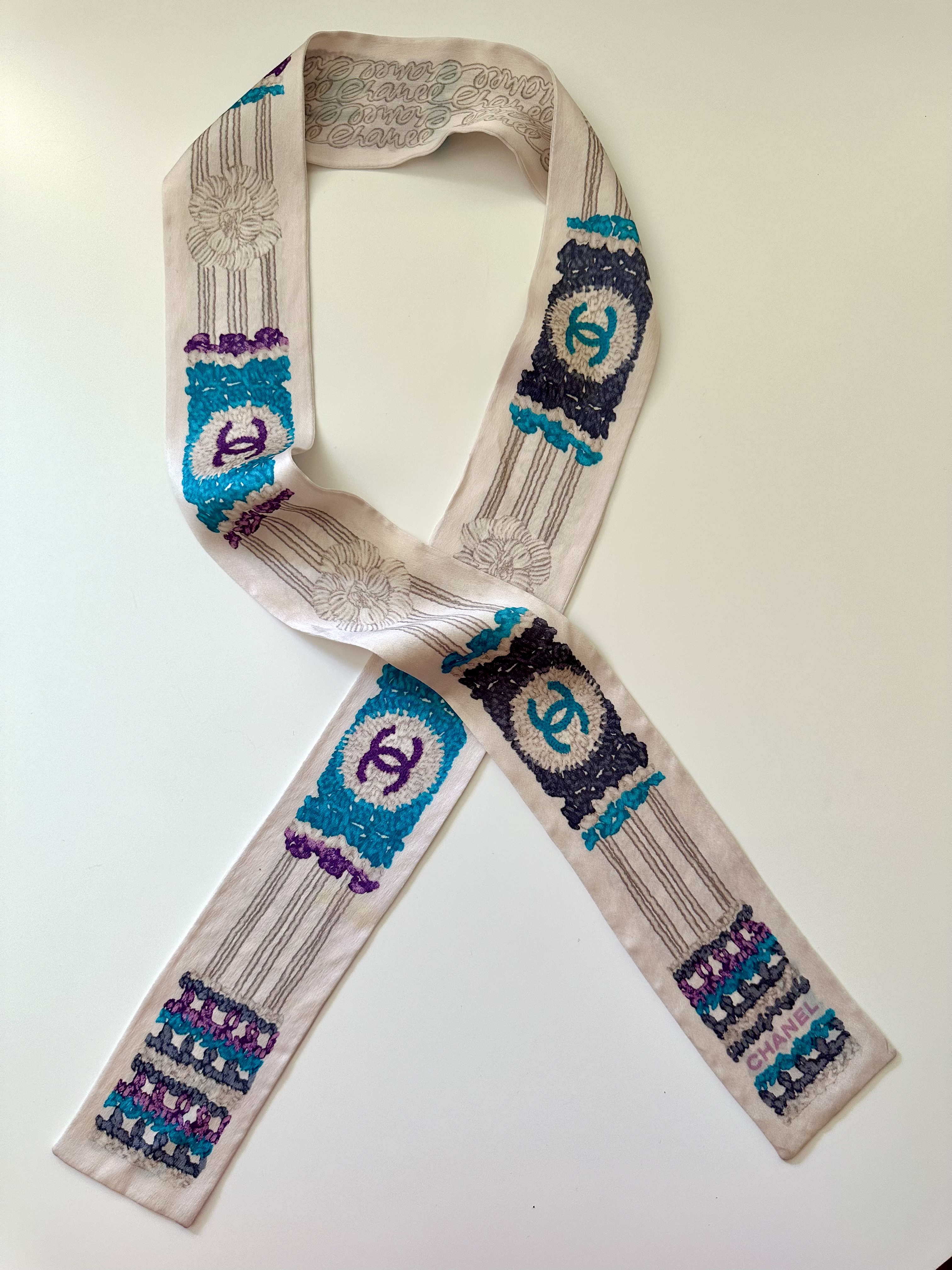 Chanel twilly jedwab apaszka - obrazek 2