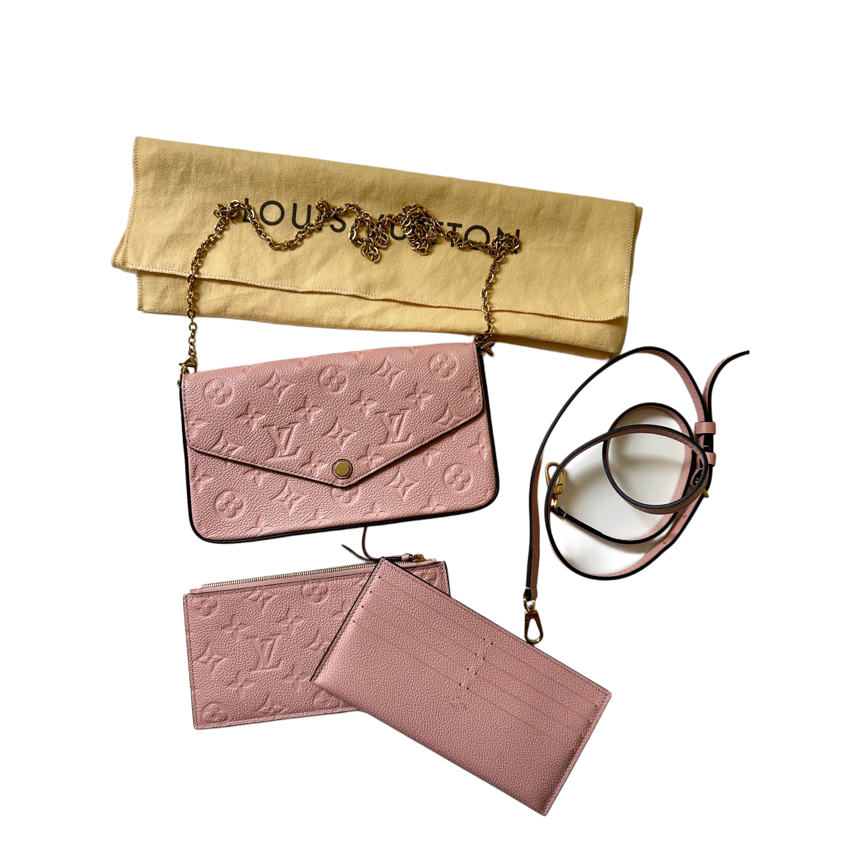 Louis Vuitton felicie empriente torebka brudny róż