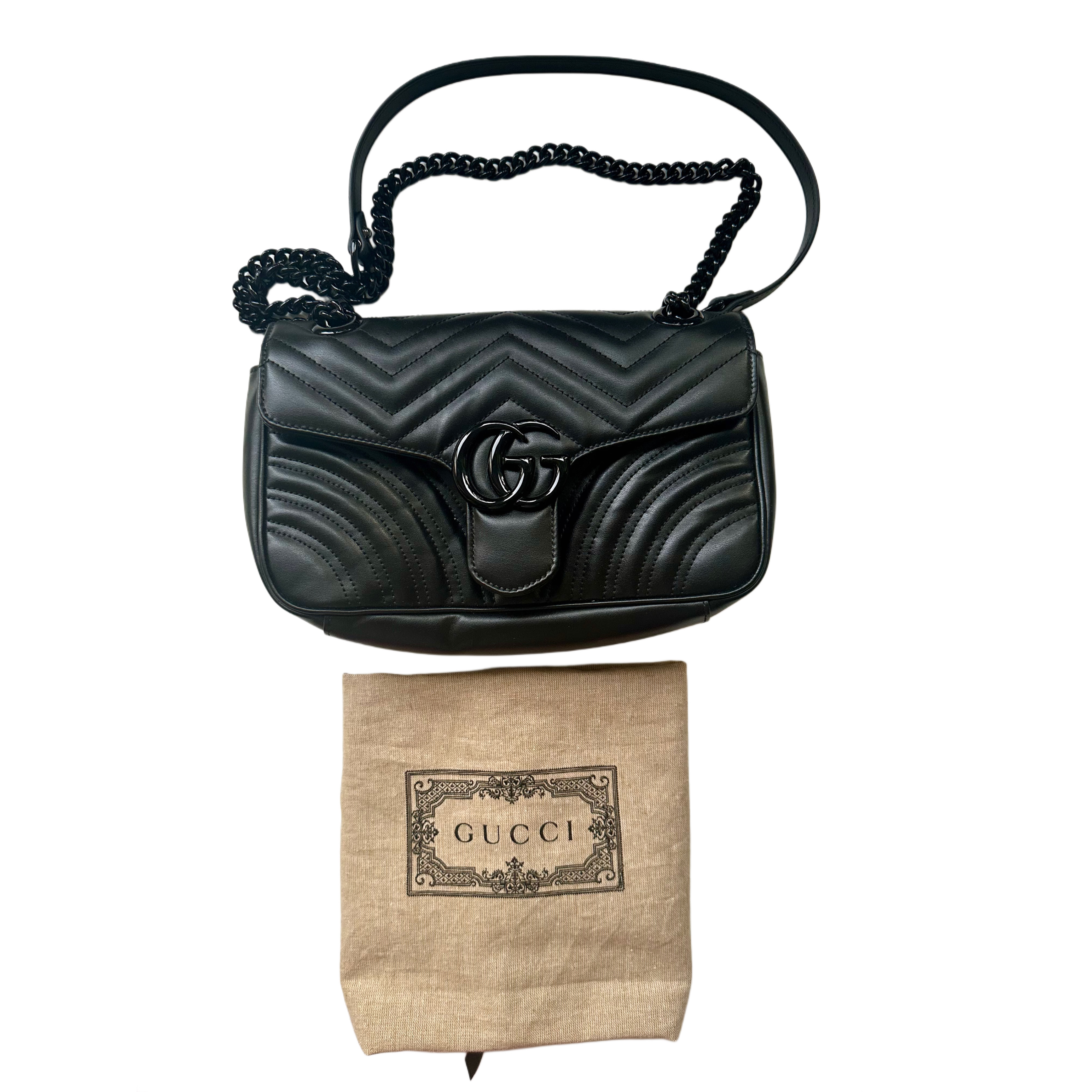 Gucci marmont medium czarna torebka