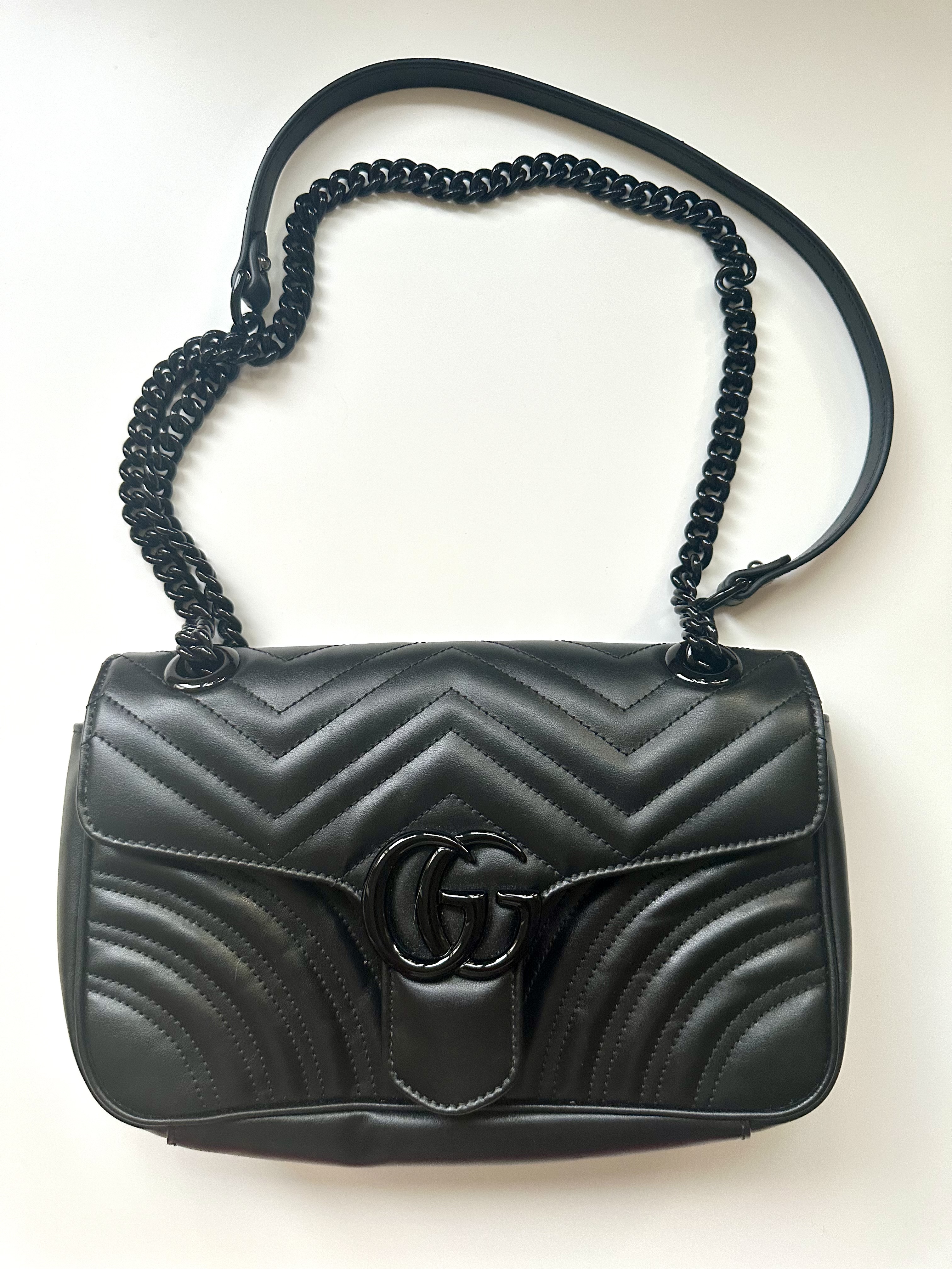 Gucci marmont medium czarna torebka - obrazek 7