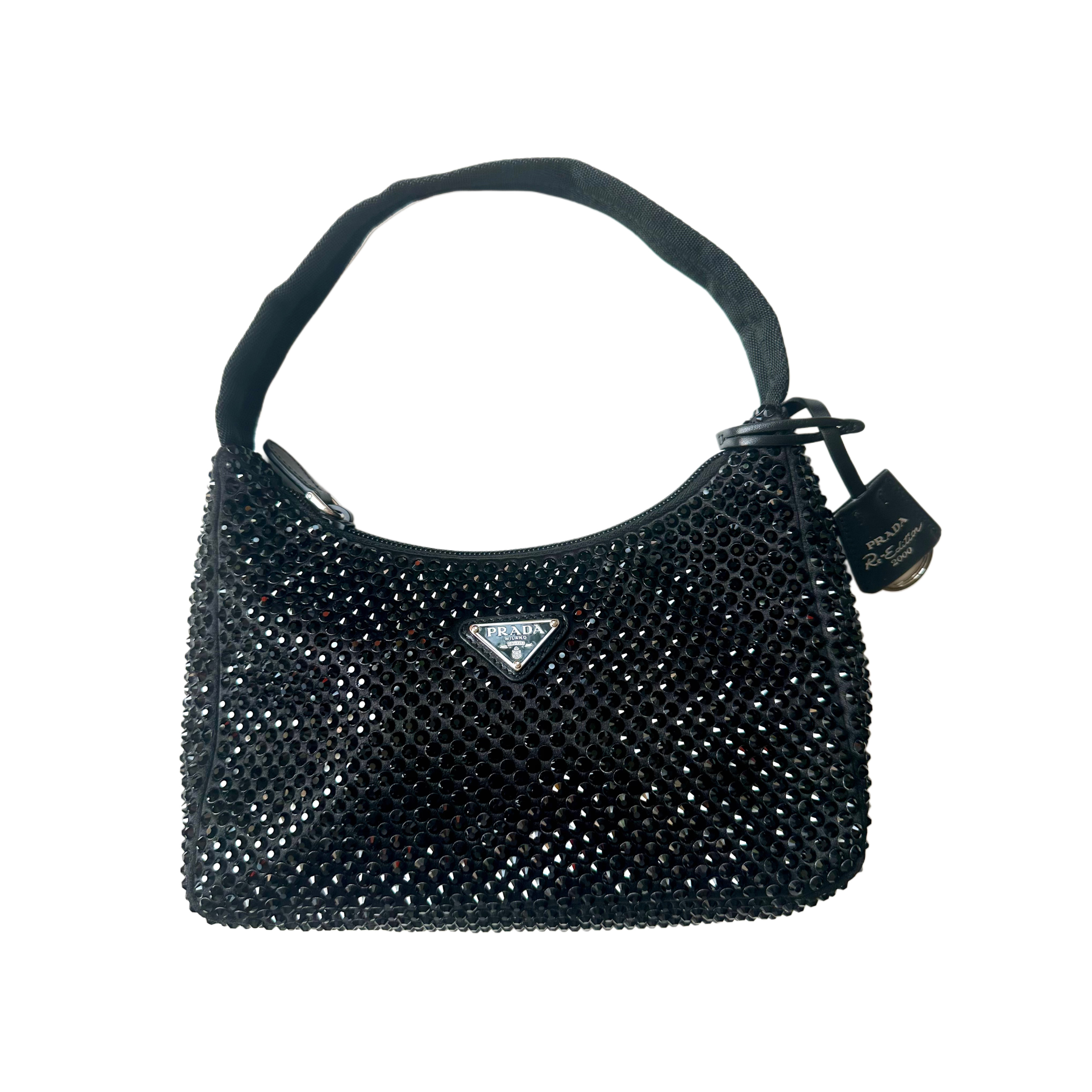 Prada Crystal embellished satin tote Red-Edition torebka