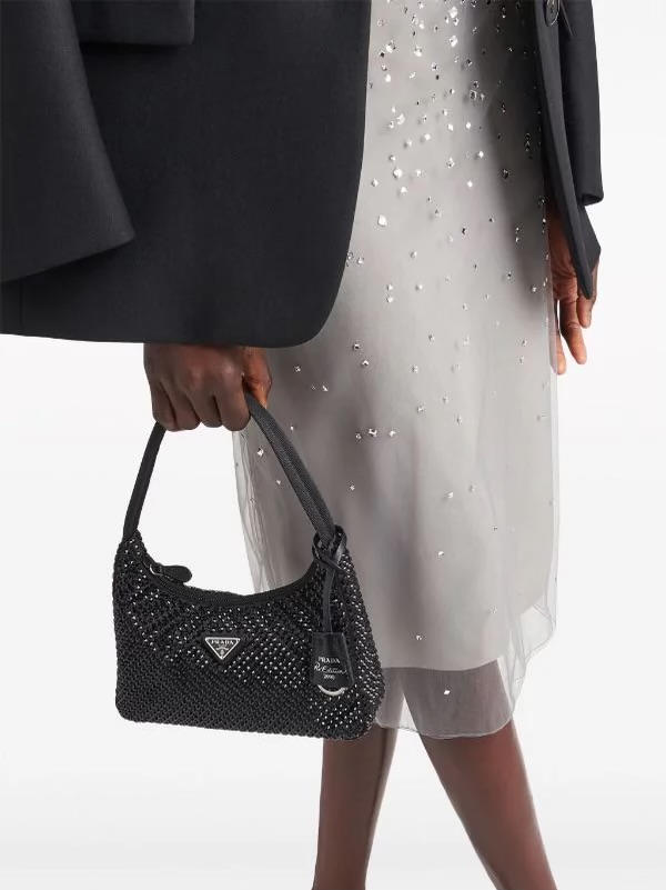 Prada Crystal embellished satin tote Red-Edition torebka - obrazek 6