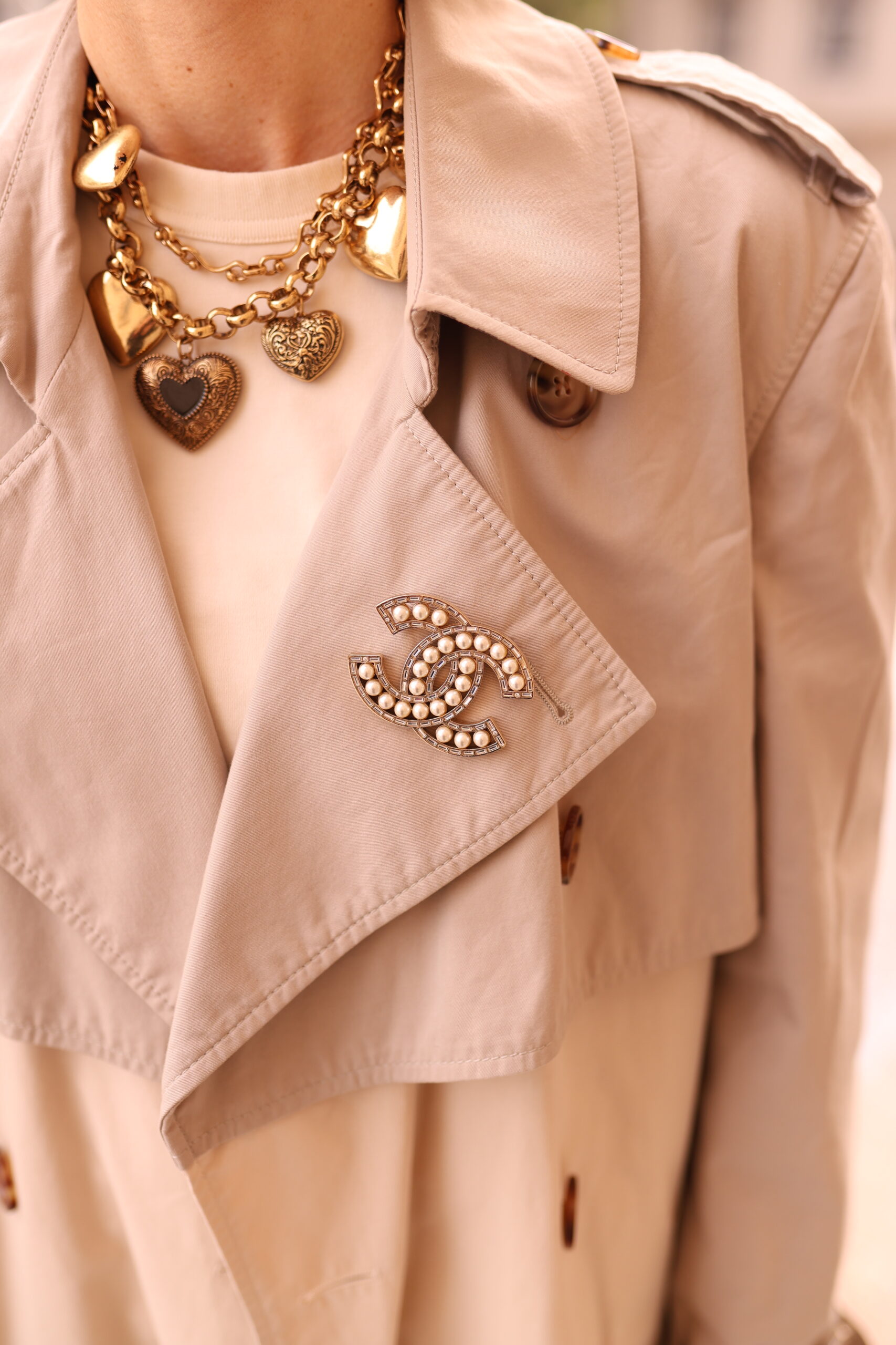 Chanel duża efektowna broszka perły i cyrkonie - obrazek 6