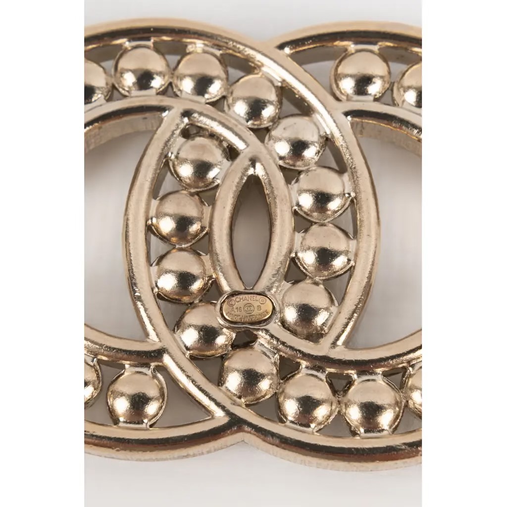 Chanel duża efektowna broszka perły i cyrkonie - obrazek 5