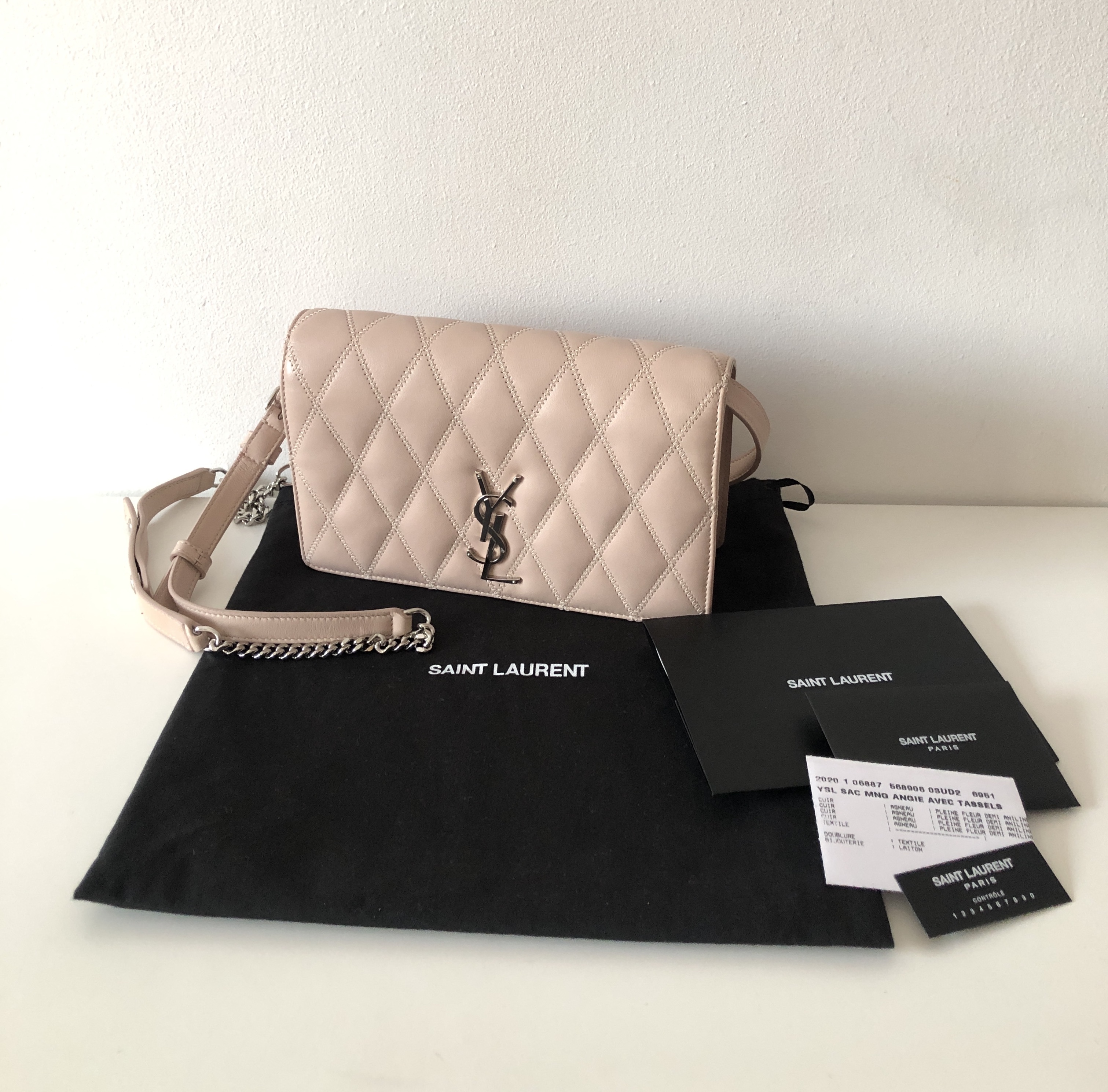 SAINT LAURENT Angie Quilted Crossbody Bag – torebka - obrazek 3