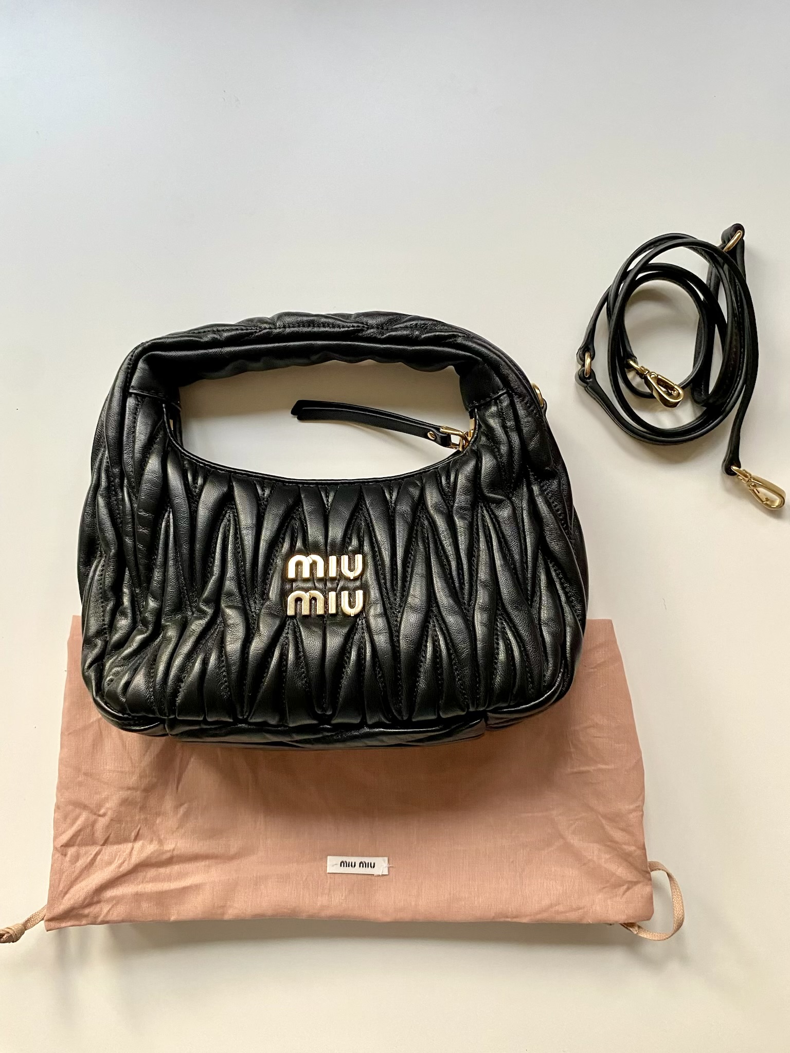 Miu miu Wander matelassé nappa leather - obrazek 2