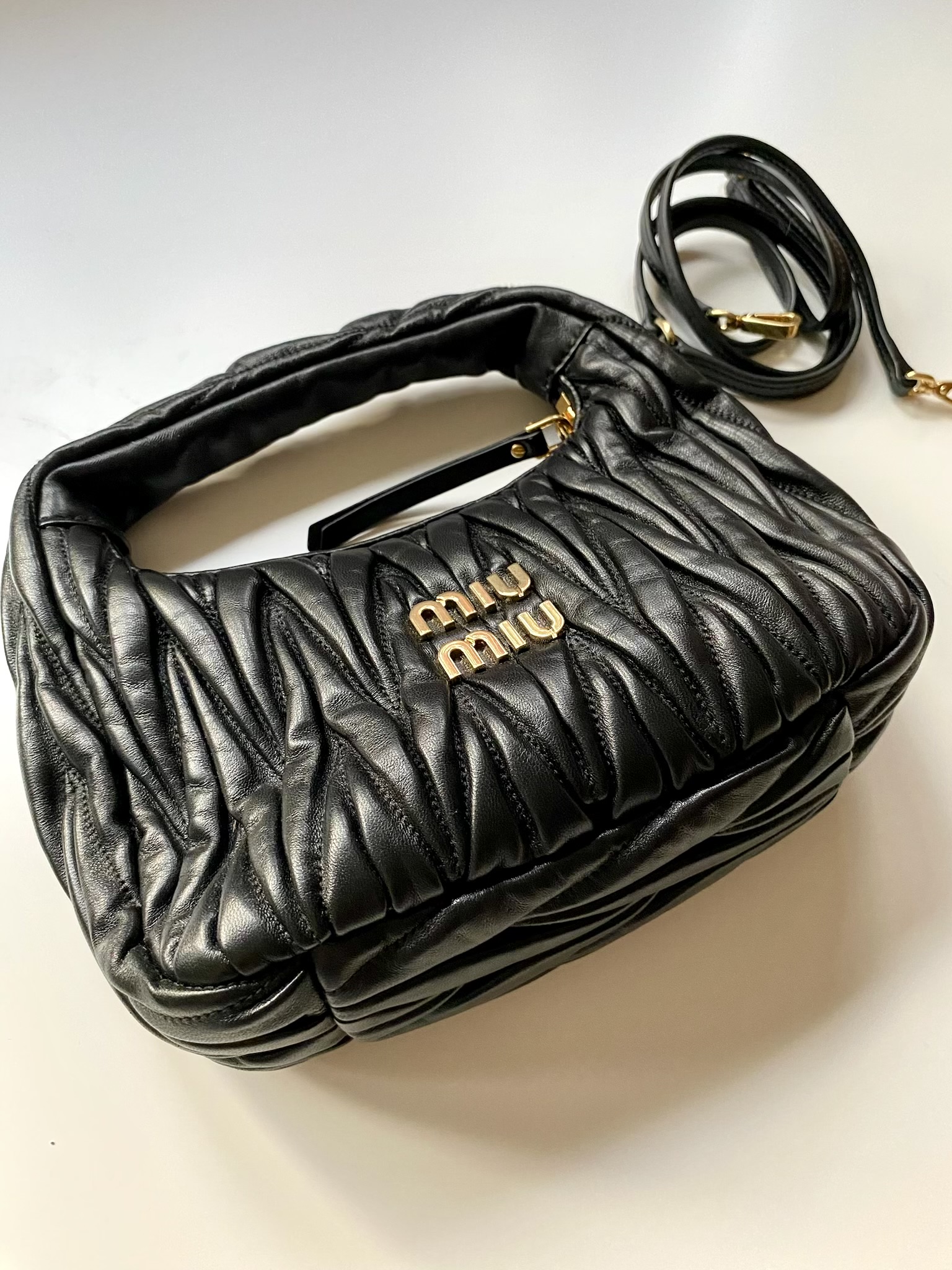 Miu miu Wander matelassé nappa leather - obrazek 4