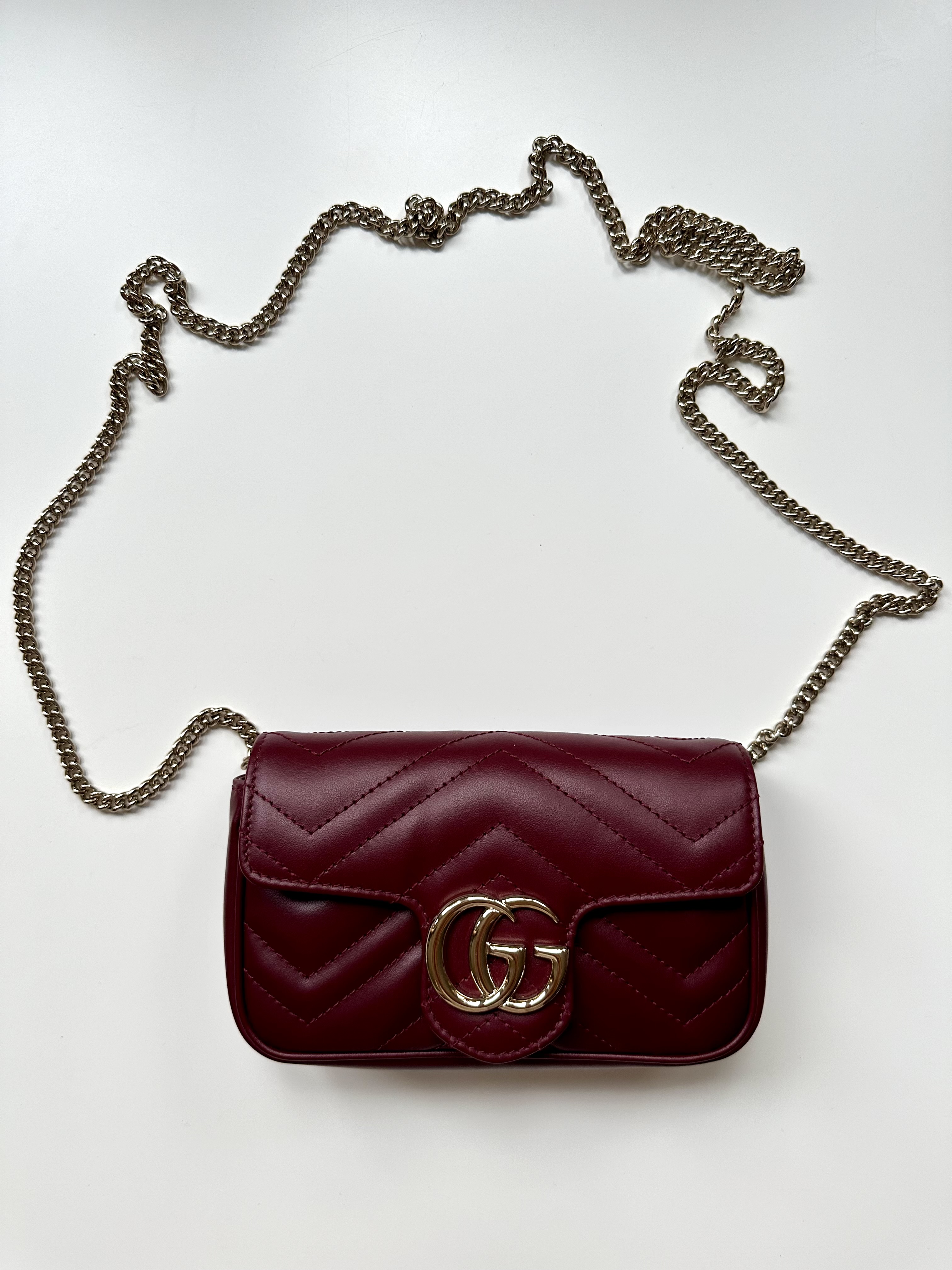 Gucci marmont mini bordowa torebka - obrazek 6