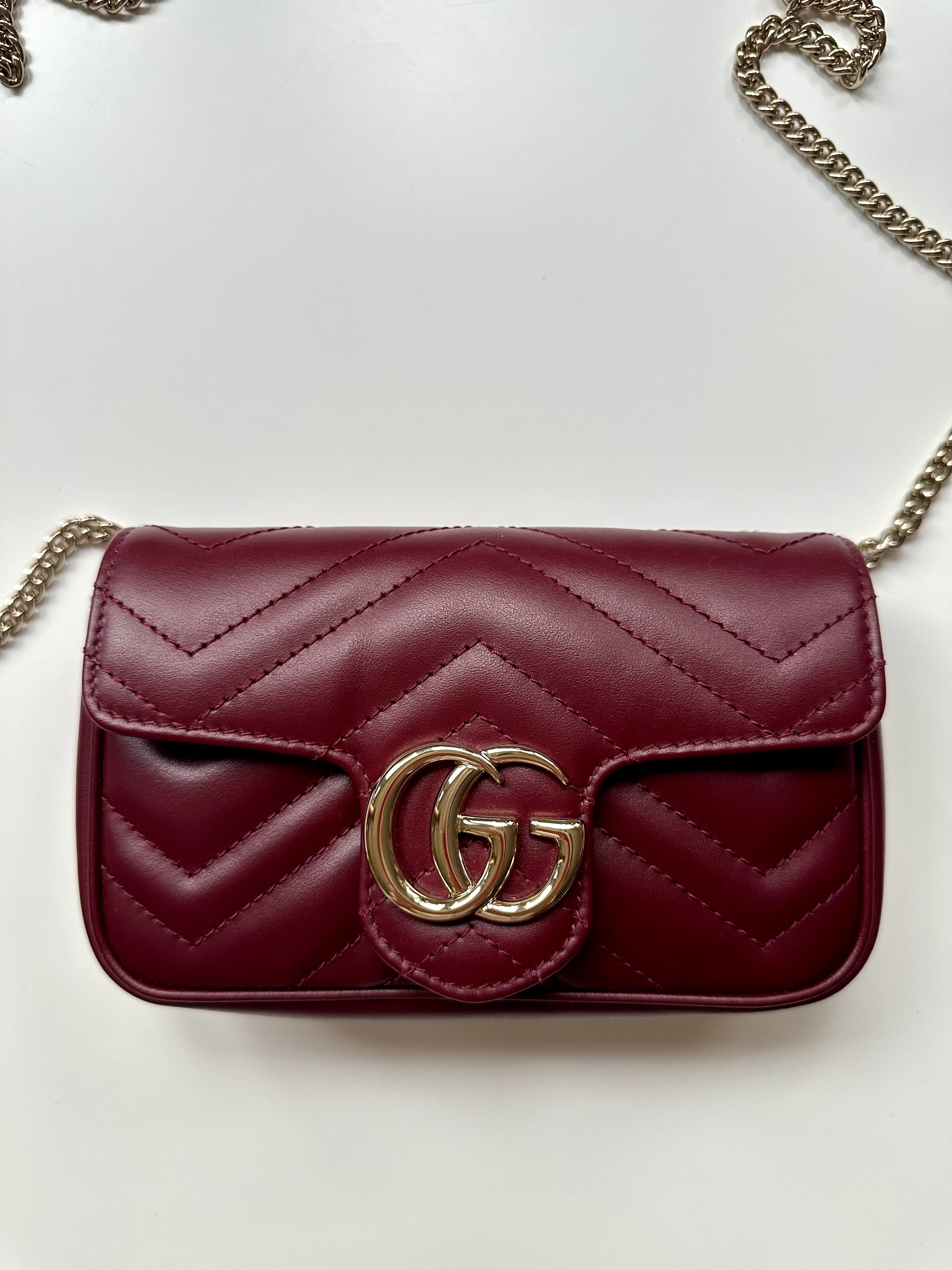 Gucci marmont mini bordowa torebka - obrazek 5