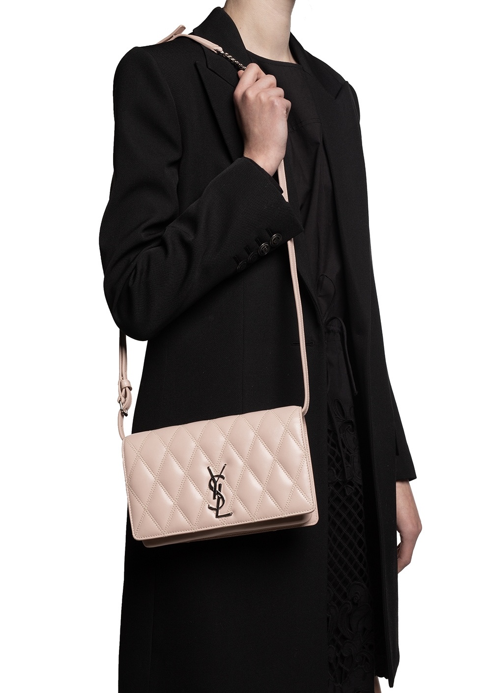 SAINT LAURENT Angie Quilted Crossbody Bag – torebka - obrazek 13