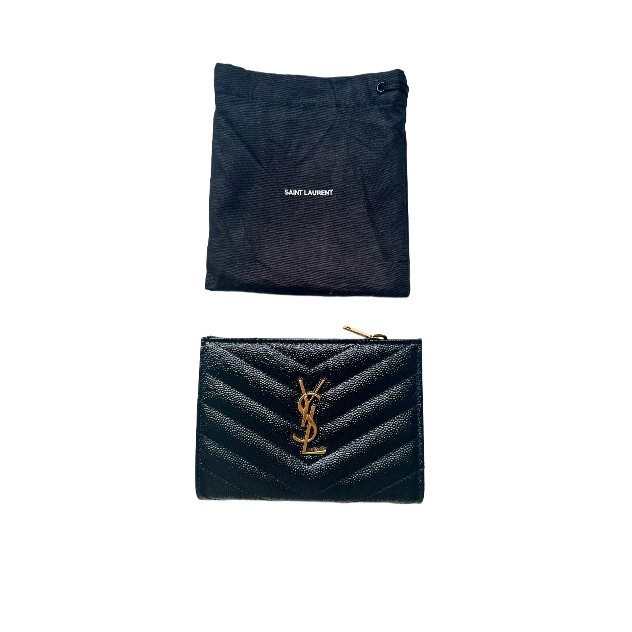 Saint Laurent czarny klasyczny portfel