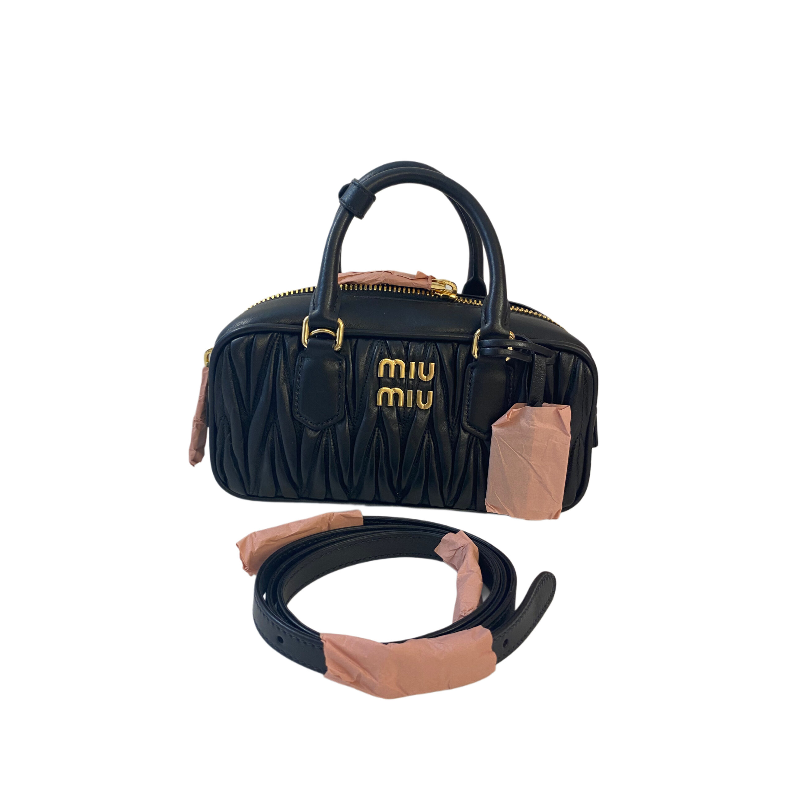 Miu Miu Arcadie matelasse nappa czarna