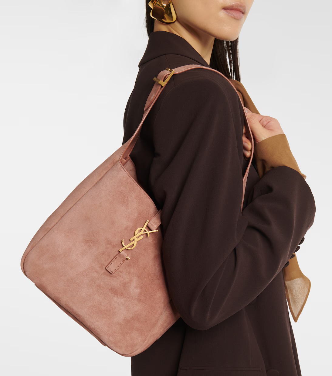 Saint Laurent Le 5 Á 7 zamszowa torebka - obrazek 2