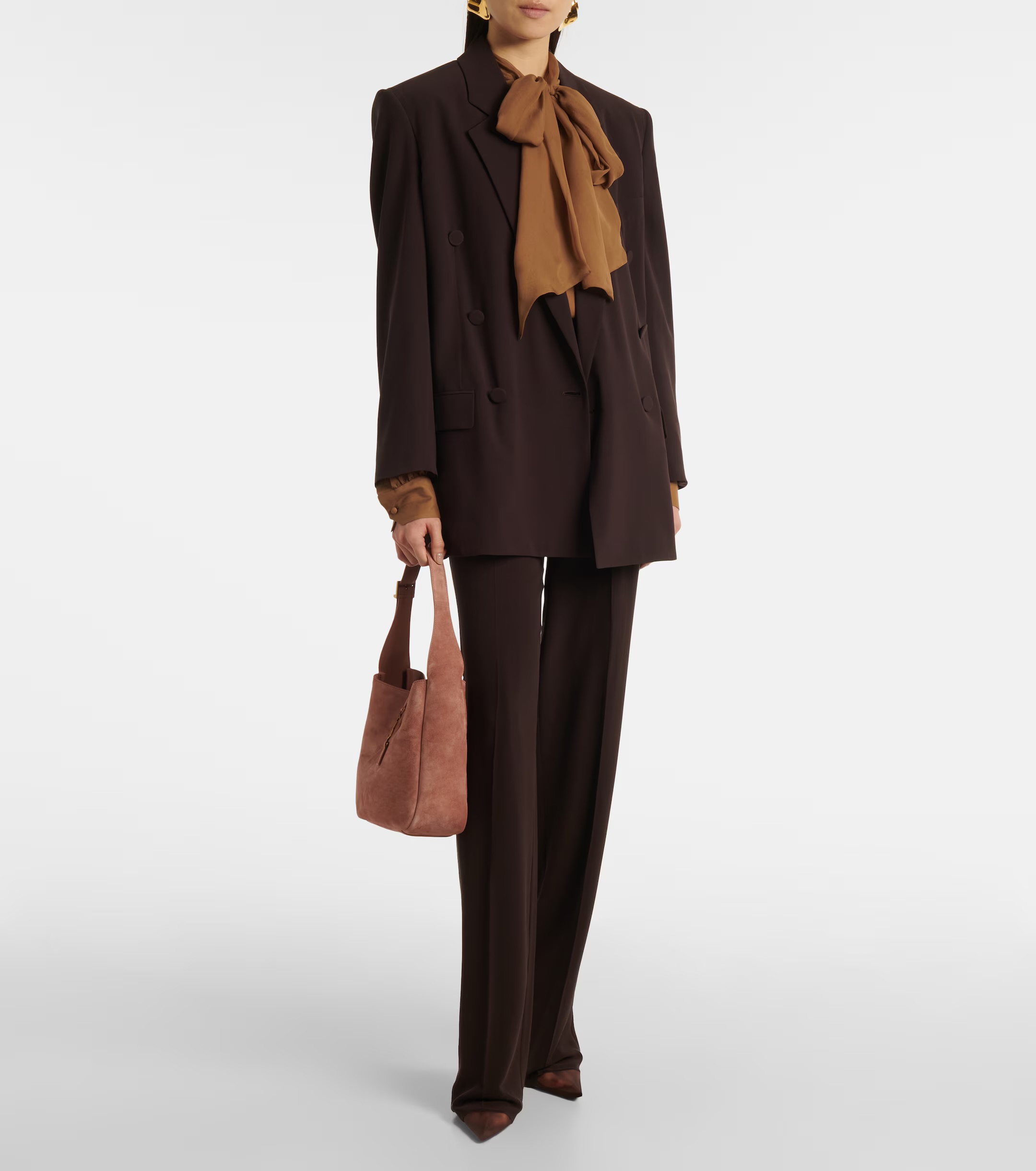 Saint Laurent Le 5 Á 7 zamszowa torebka - obrazek 3