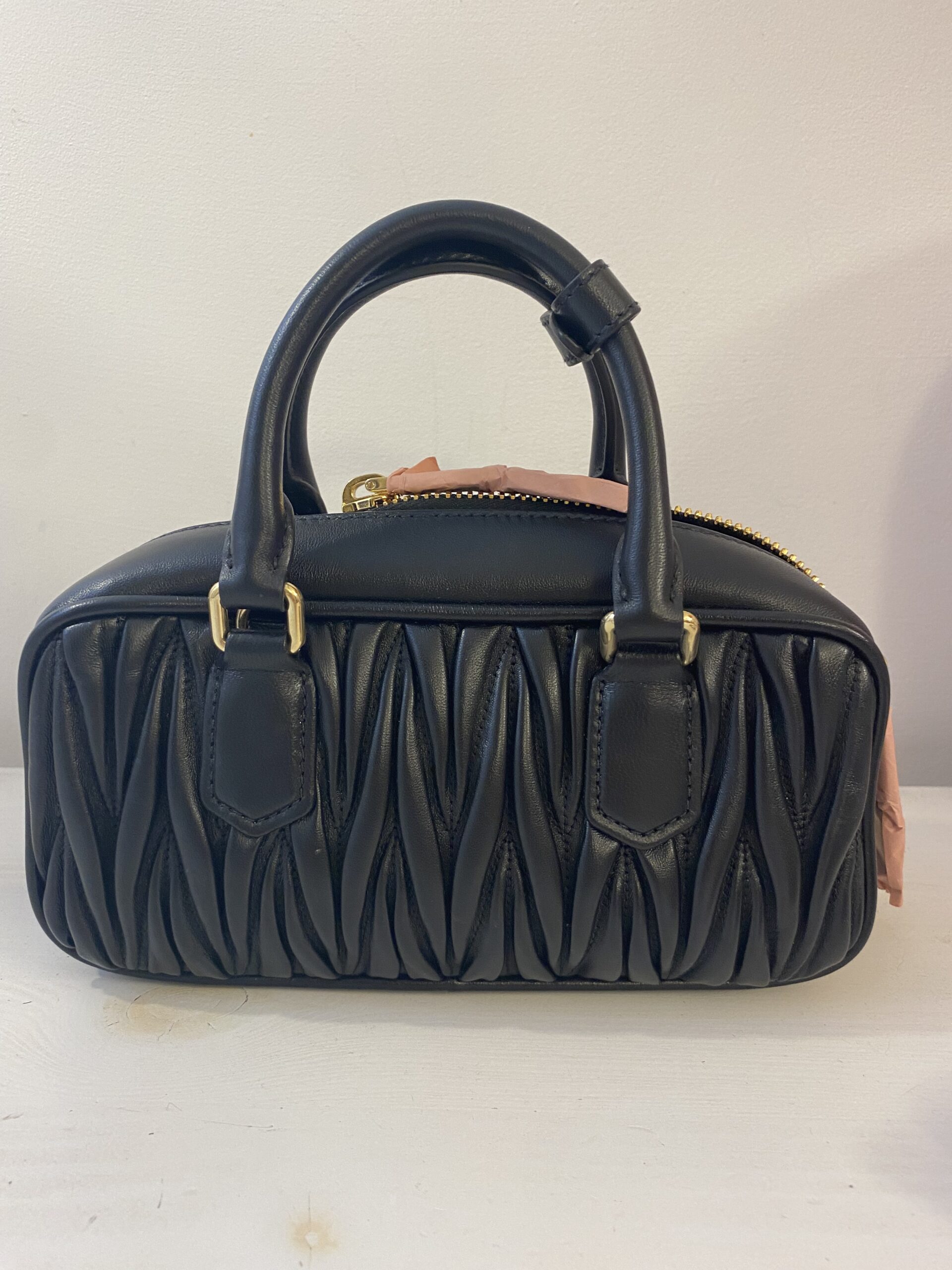 Miu Miu Arcadie matelasse nappa czarna - obrazek 3