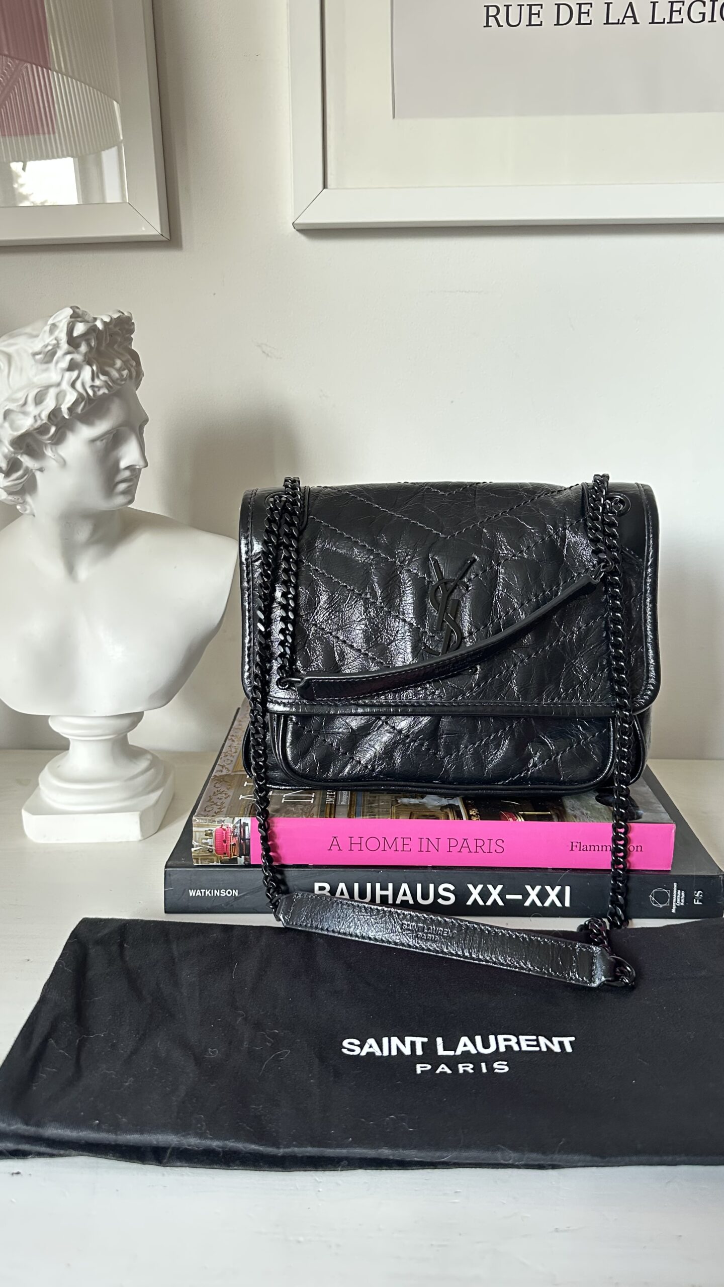 Saint Laurent niki czarna klasyczna torebka - obrazek 2