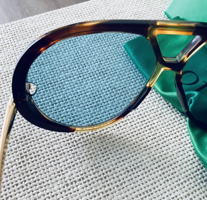 Bottega Veneta Pilotka z soczewką baby blue - obrazek 10