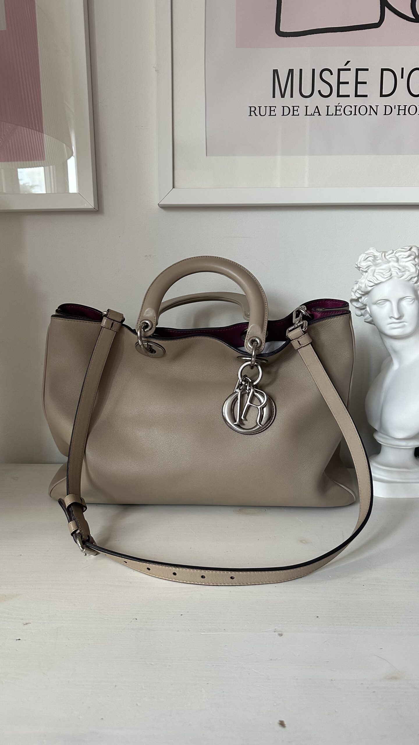 Dior diorissimo beżowa klasyczna torebka - obrazek 3