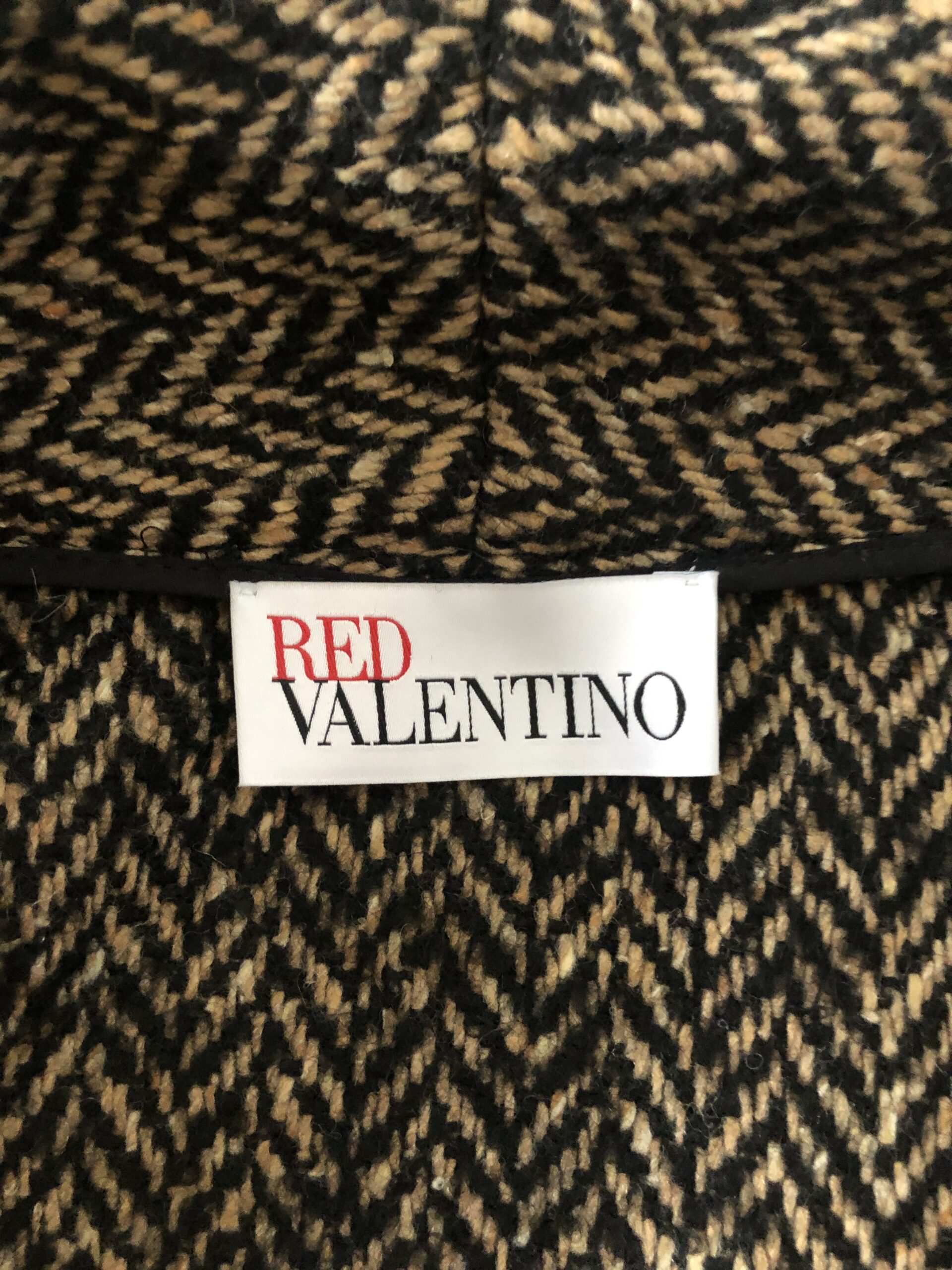 RED VALENTINO Herringbone Tweed Coat – płaszcz, kardigan - obrazek 6