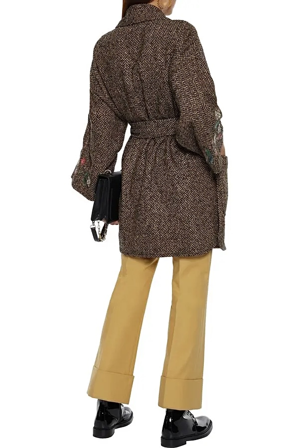 RED VALENTINO Herringbone Tweed Coat – płaszcz, kardigan - obrazek 3