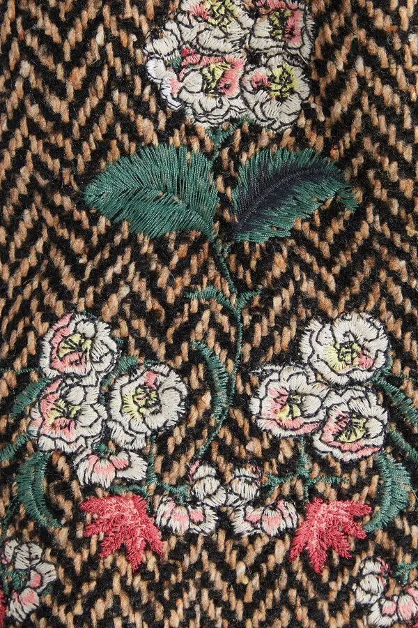 RED VALENTINO Herringbone Tweed Coat – płaszcz, kardigan - obrazek 10