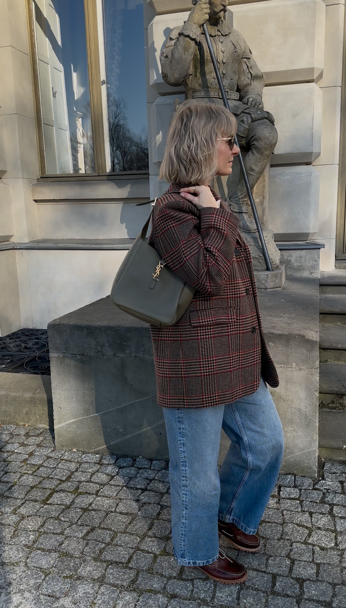 Saint Laurent Le 5 À 7 oliwkowa torebka hobo - obrazek 8