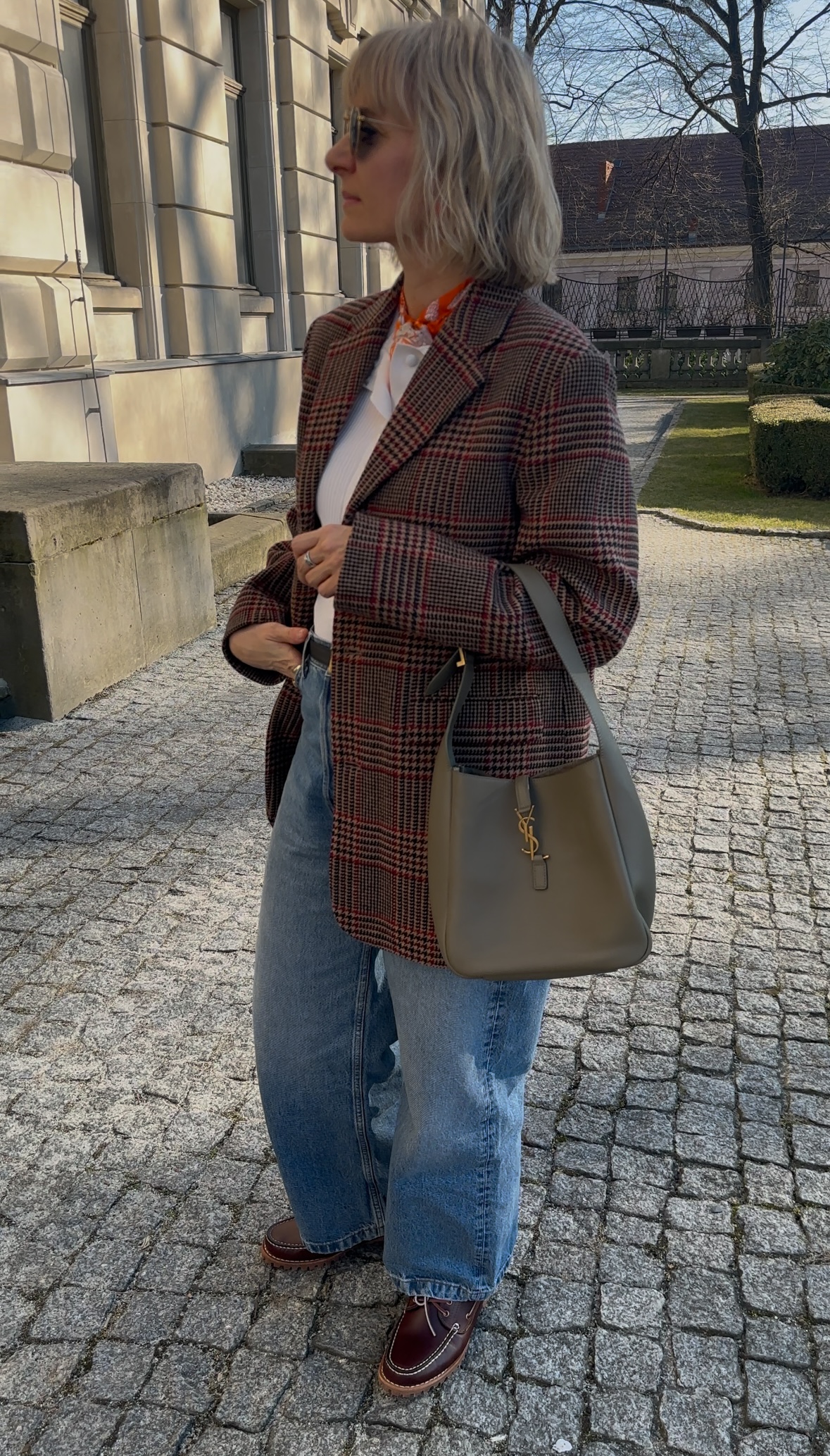 Saint Laurent Le 5 À 7 oliwkowa torebka hobo - obrazek 7