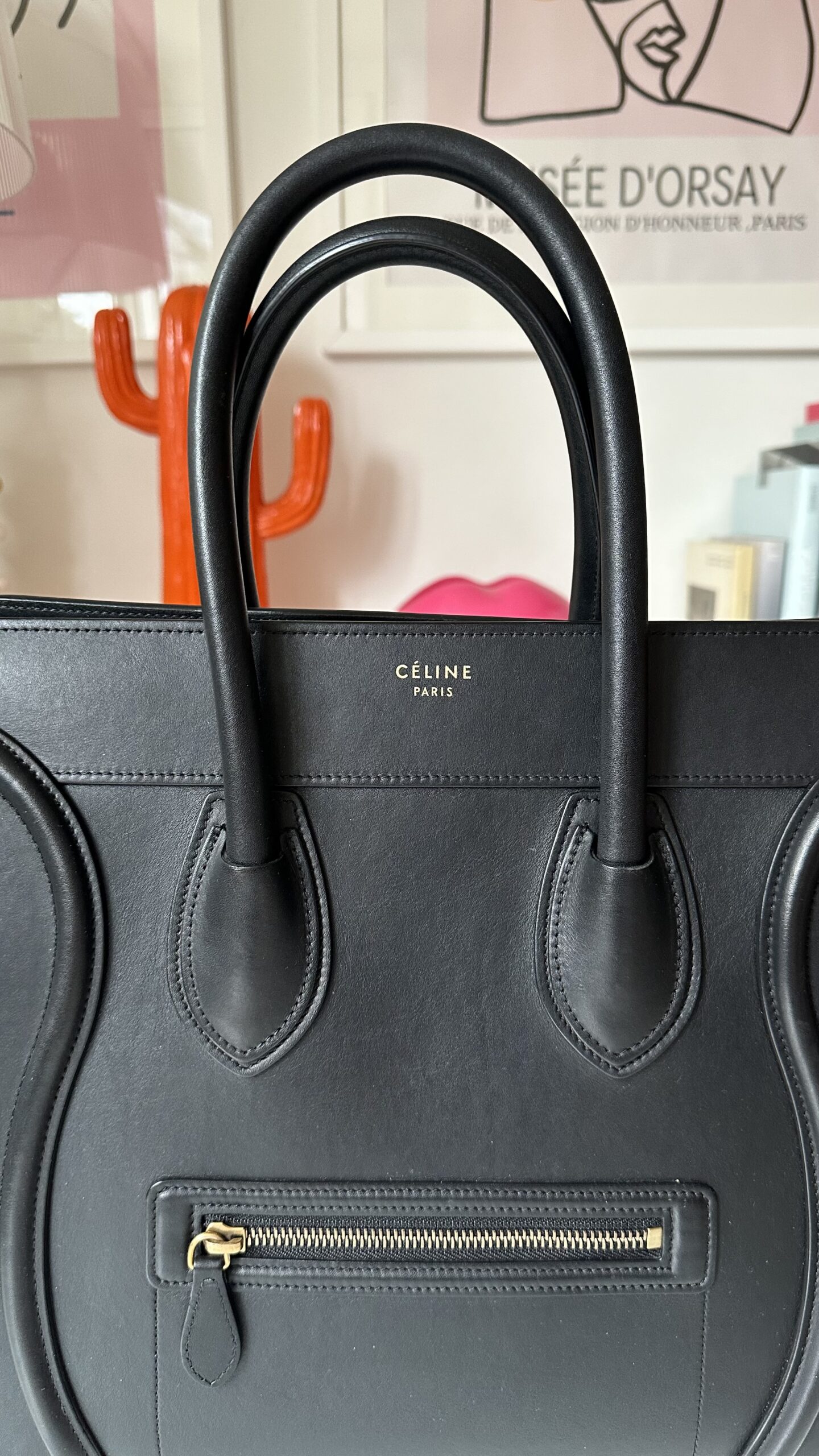 Celine Luggage czarna klasyczna torebka - obrazek 2